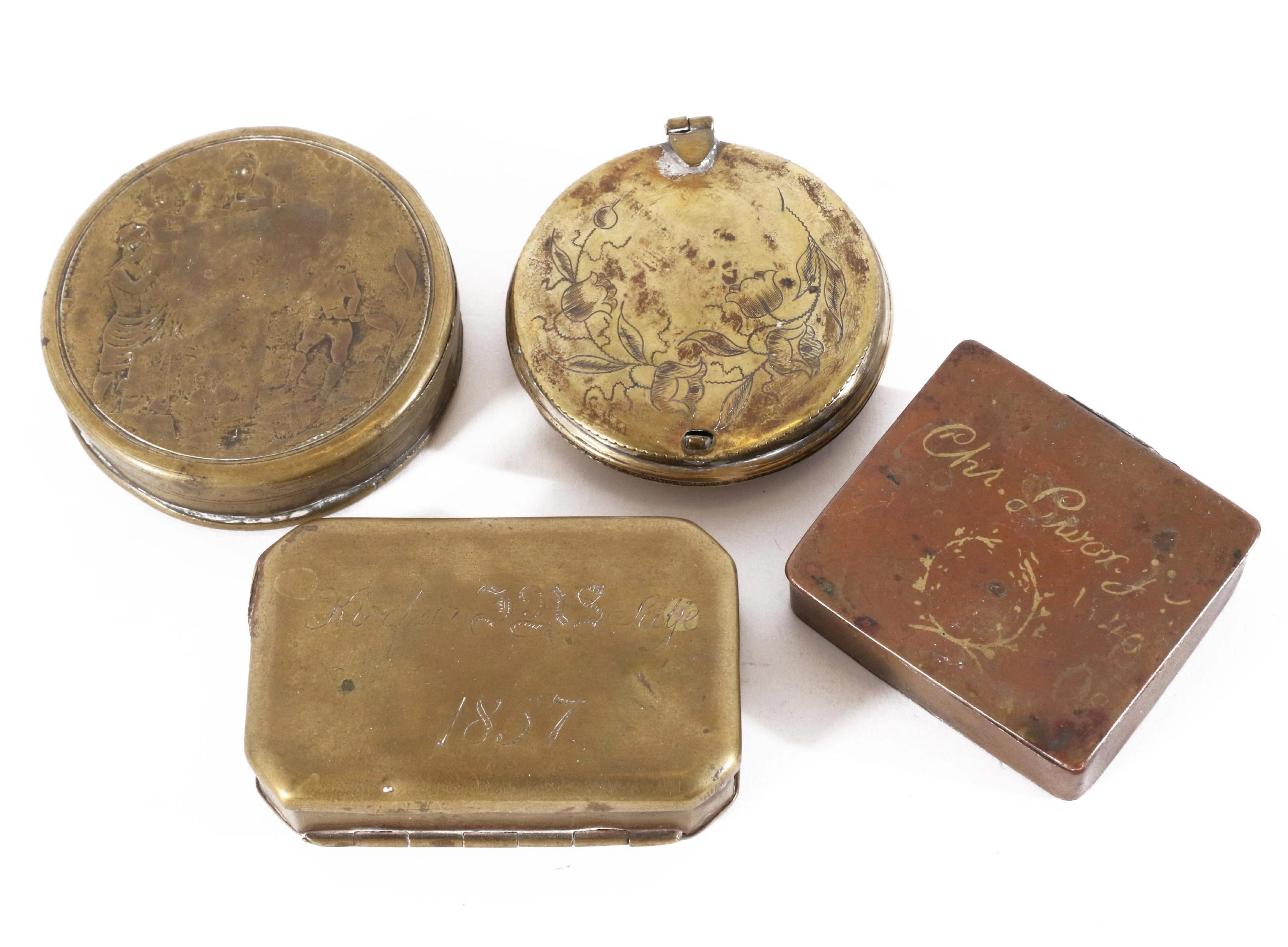 Dosor med lock 4st, 1800-tal