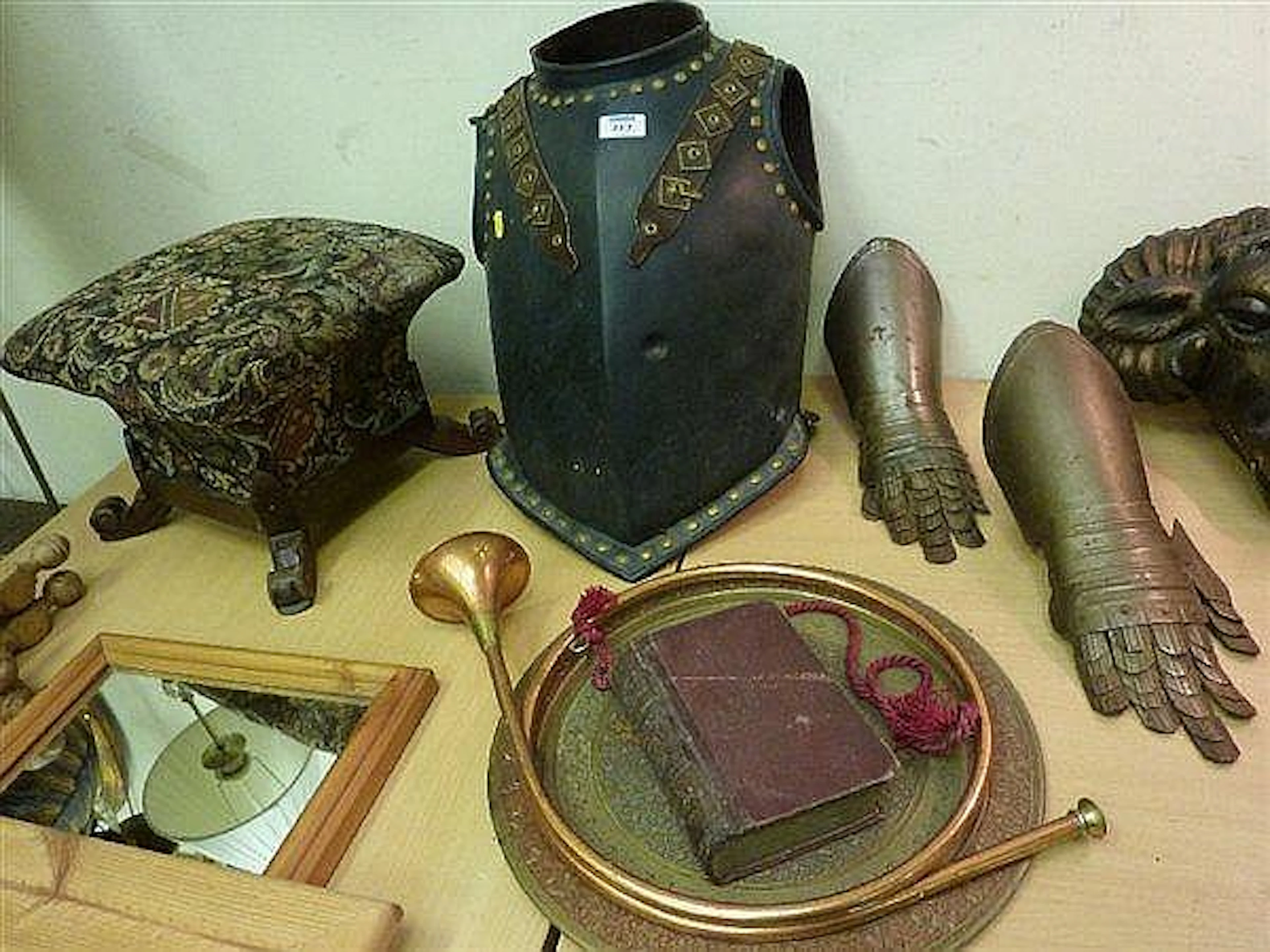 Medieval style breast plate, pair of steel