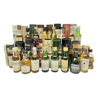 Twenty five miniature single malt Scotch whiskys