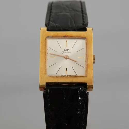 Montre Vintage Lip Mécanique Manuelle - Boîtier Ovale Plaqué Or - Fonctionne - Occasion