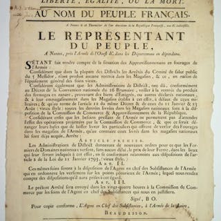 «ARMÉE DES BORDS DE LA LOIRE.» NANTES (44) le 18 Thermidor An 2 (5 Août 1794)