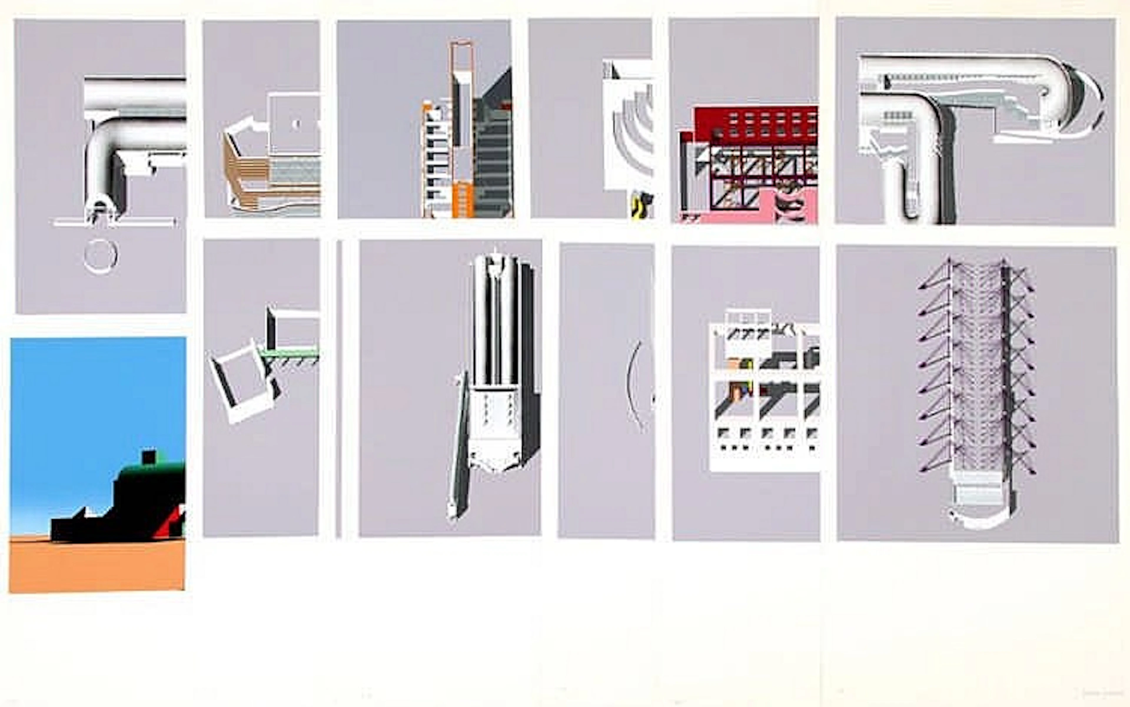 Arata Isozaki, thirteen screenprints by Isozaki