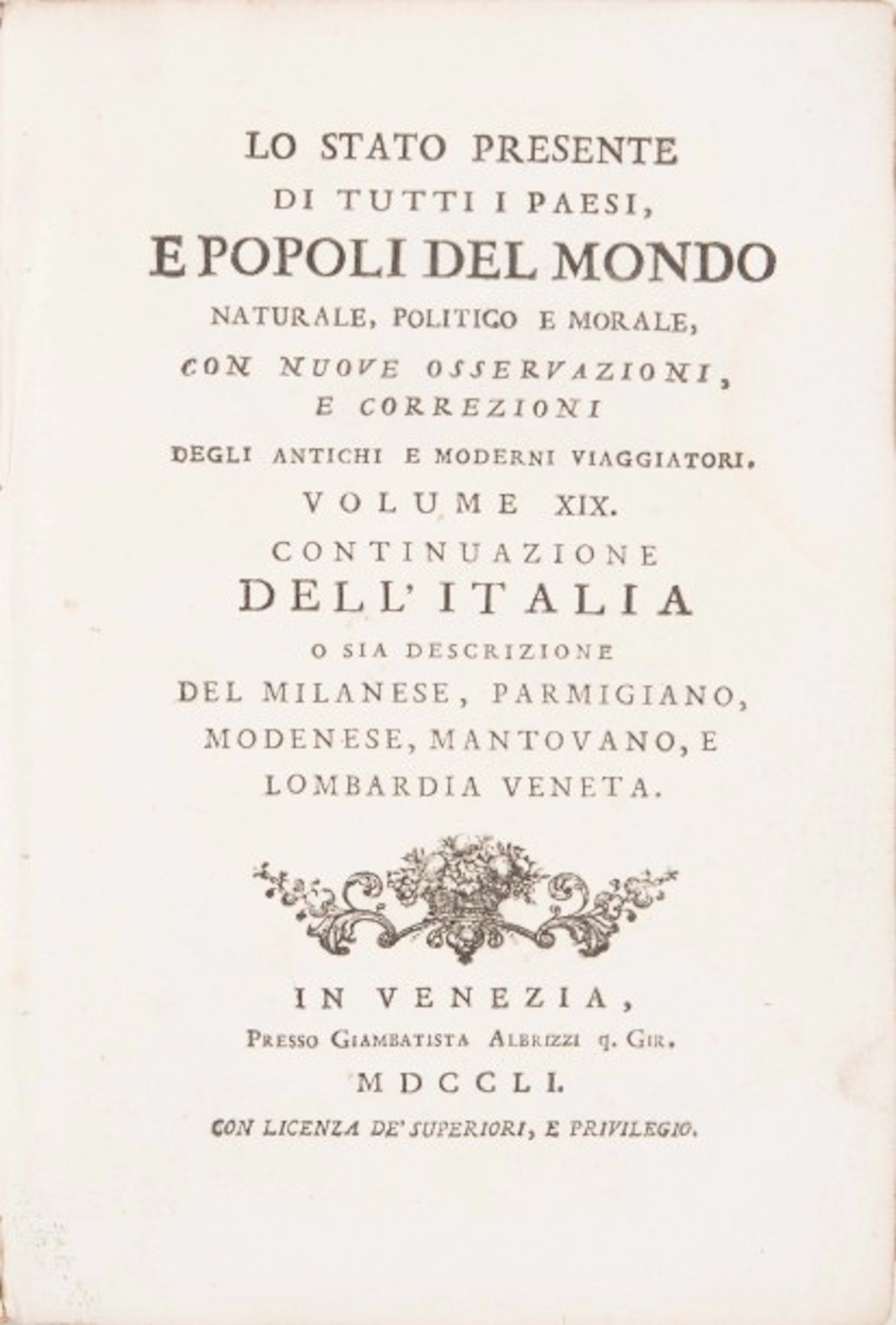 Lo Stato presente di tutti i paesi