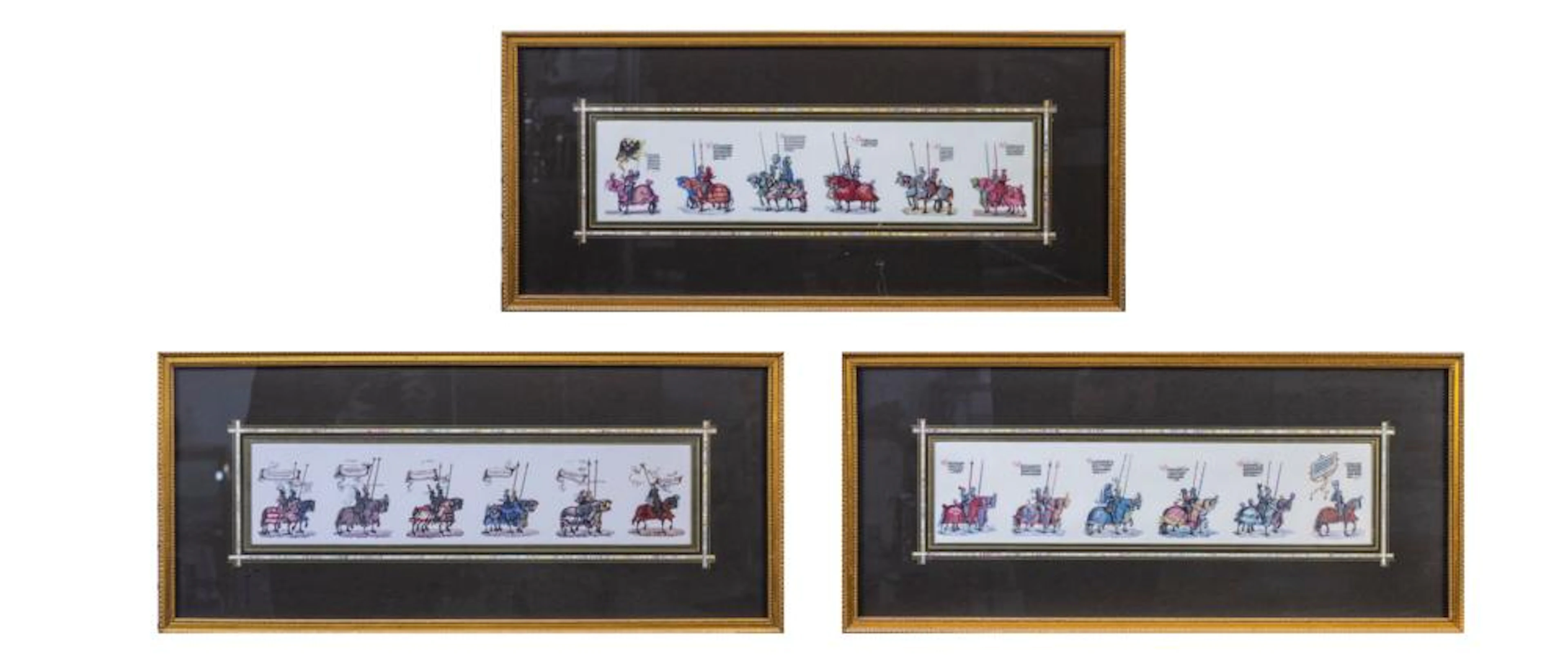 Three German Prints of Medieval Knights