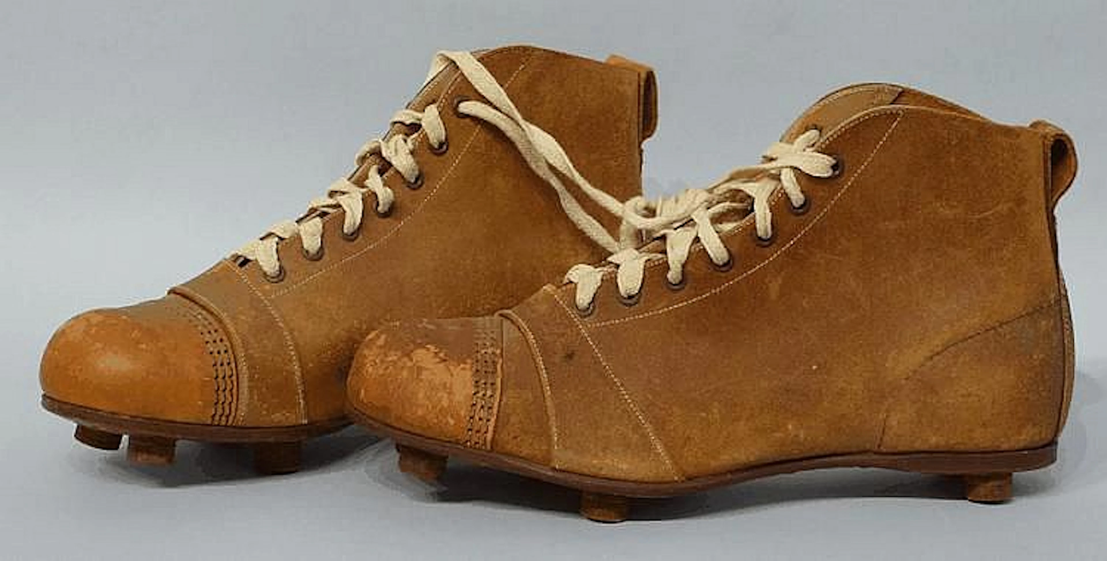 Sporting Memorabilia: Football, pair of leather
