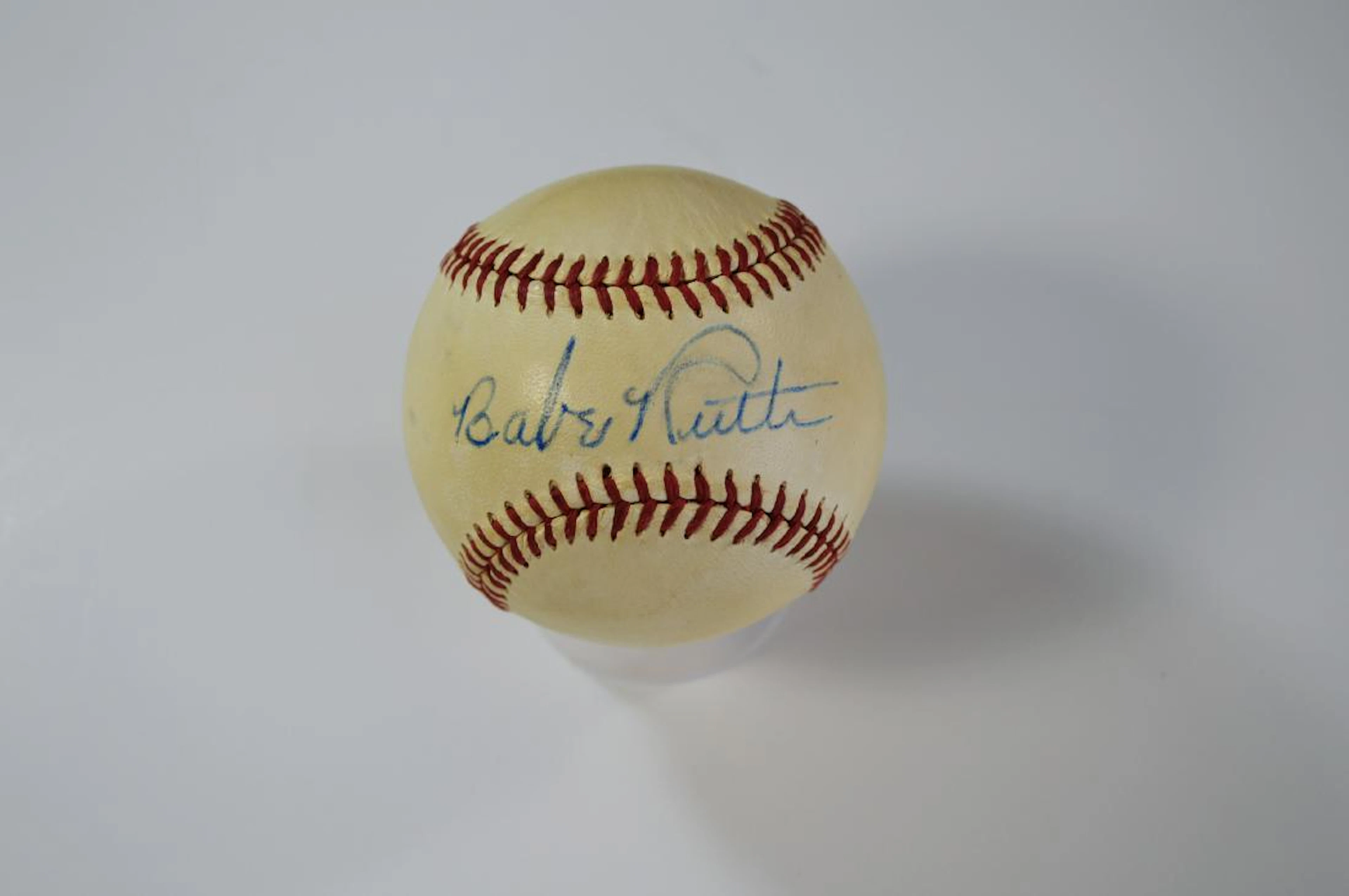 Baseball circa 1937 bearing the signature babe ruth
