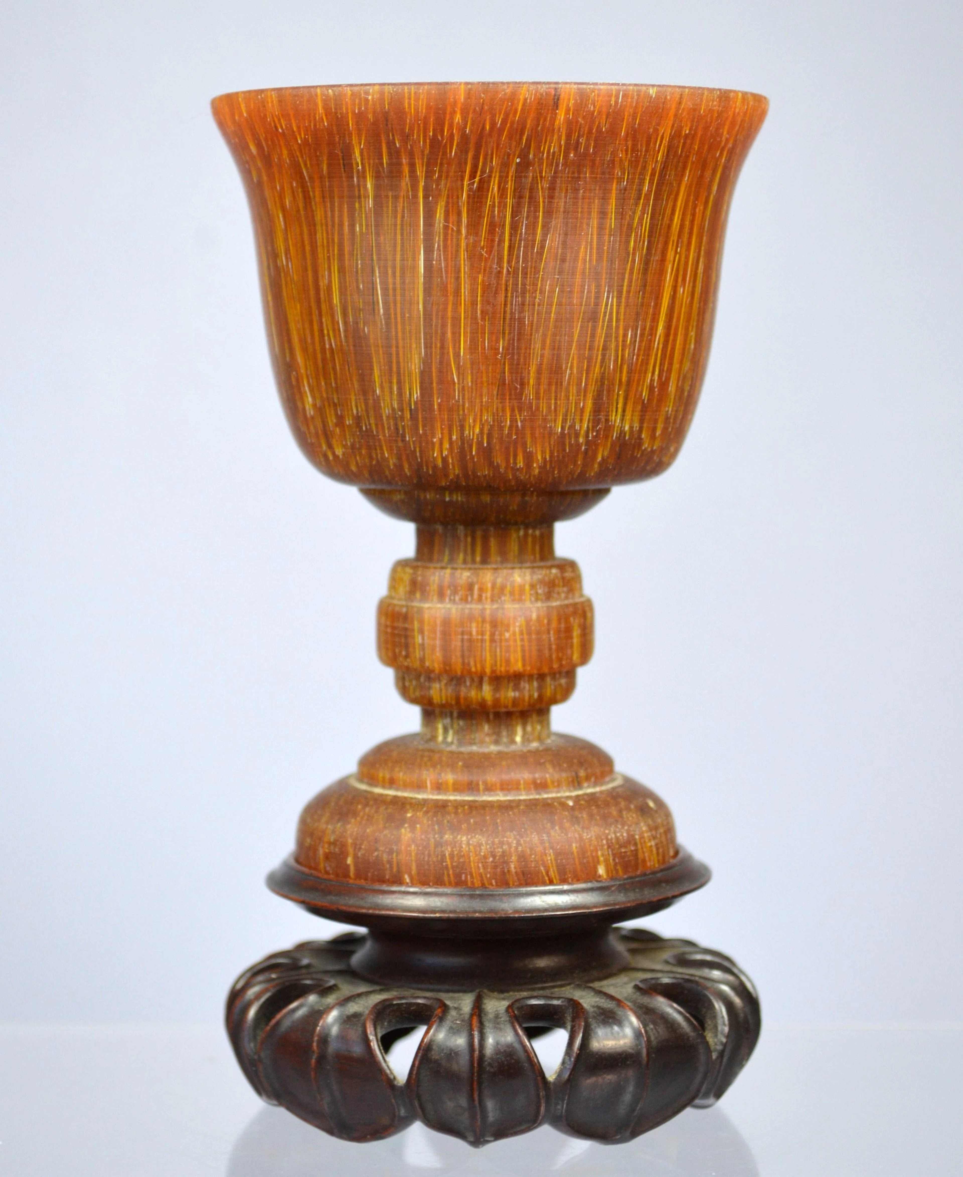 A vintage chinese bone libation cup