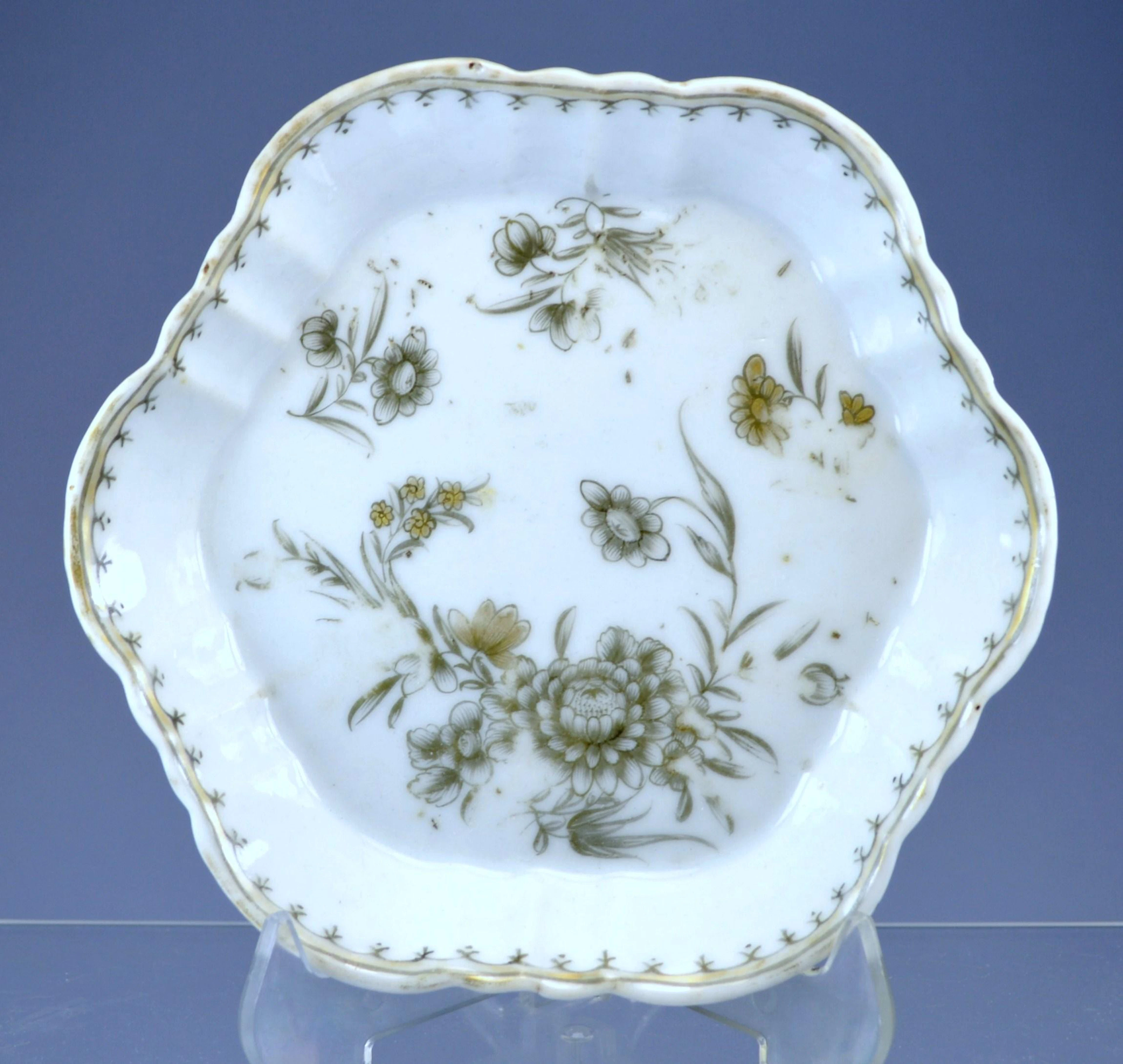 Chinese grisaille porc spoon dish ca 18th