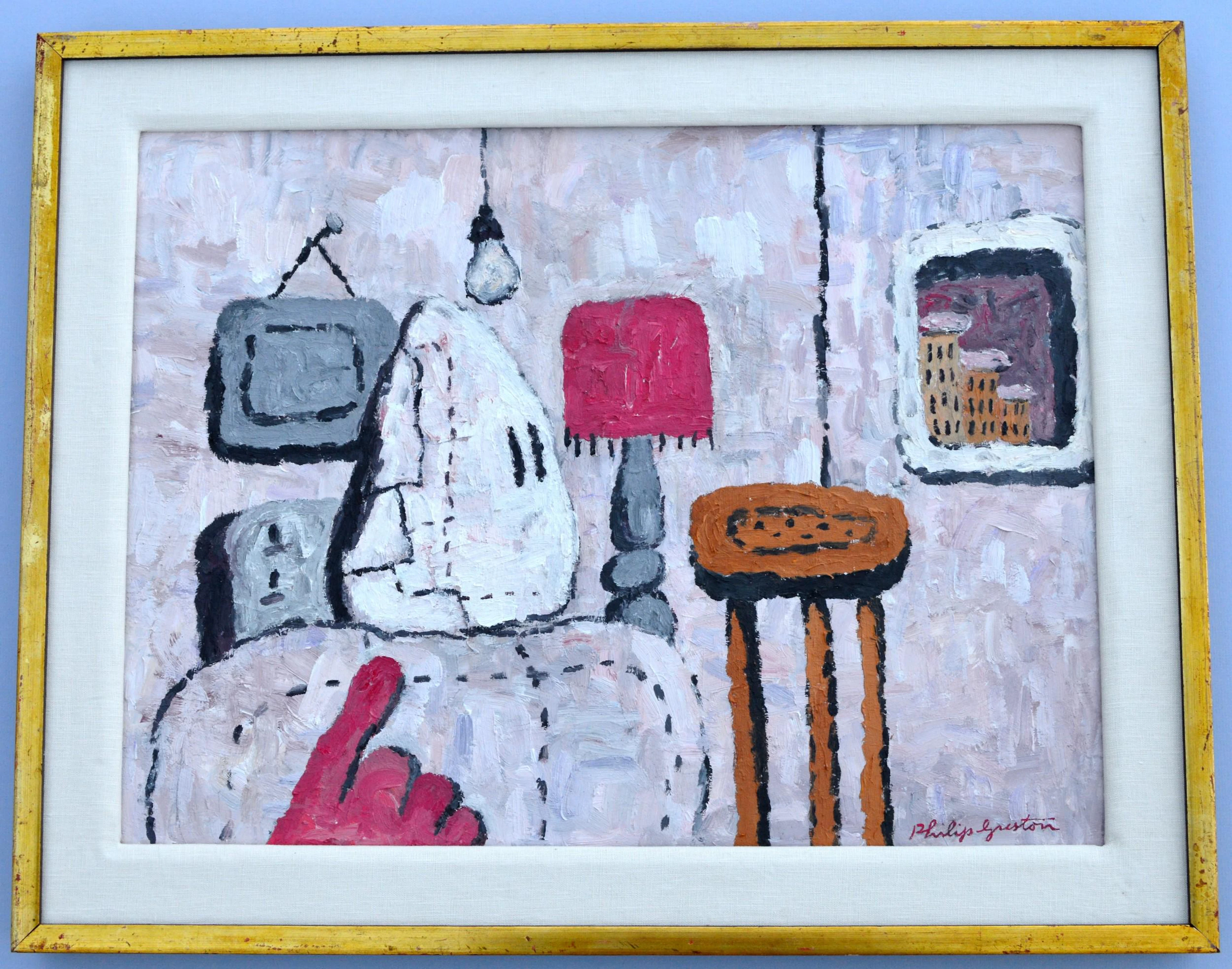 Oil on board philip guston (attr)