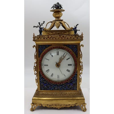 Exceptional Chinese Ormolu and Paste-set Clock.