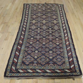 Antique And Finely Hand Knotted Runner.