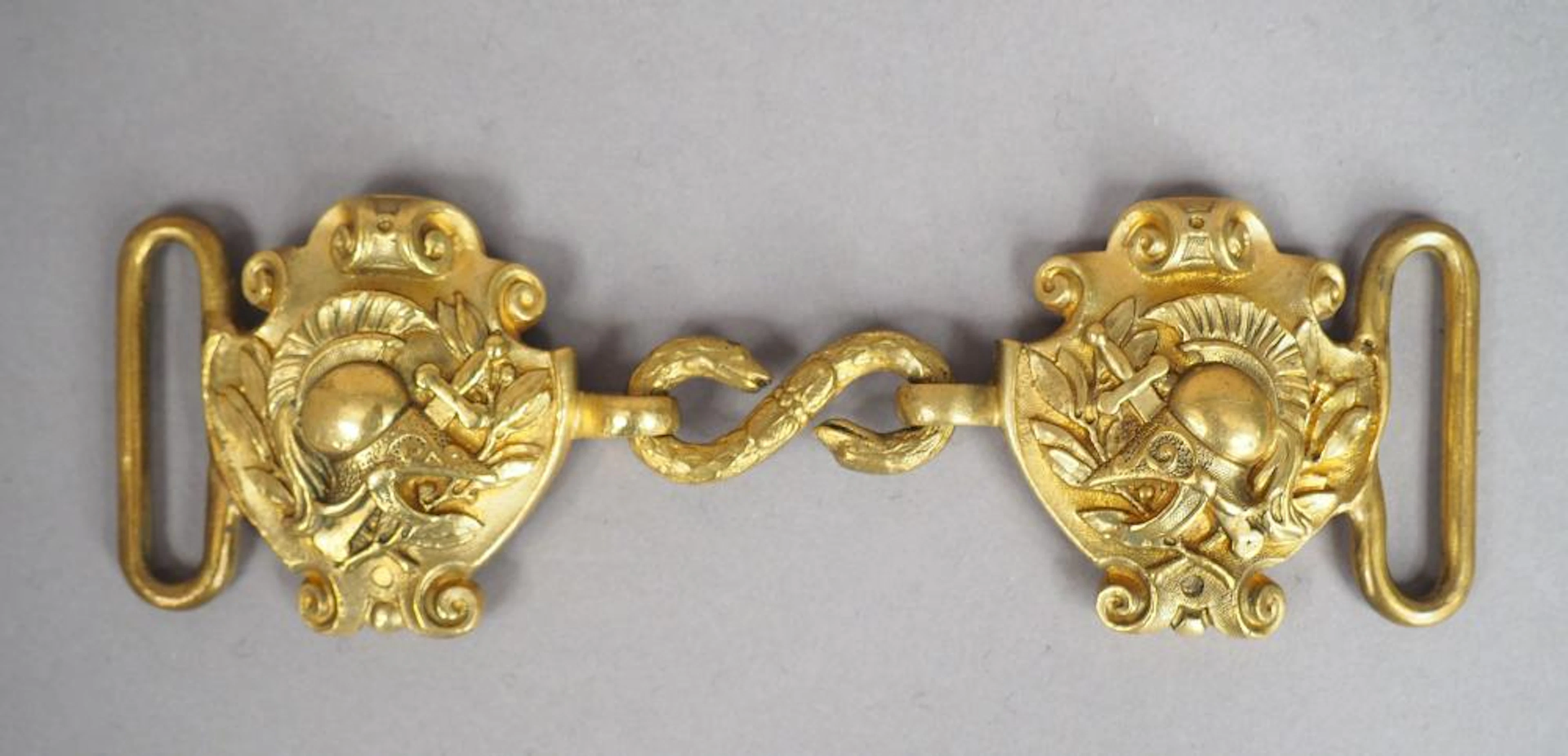 Boucle agrafe d'officier d?Etat-major deux plateaux en bronze fondu