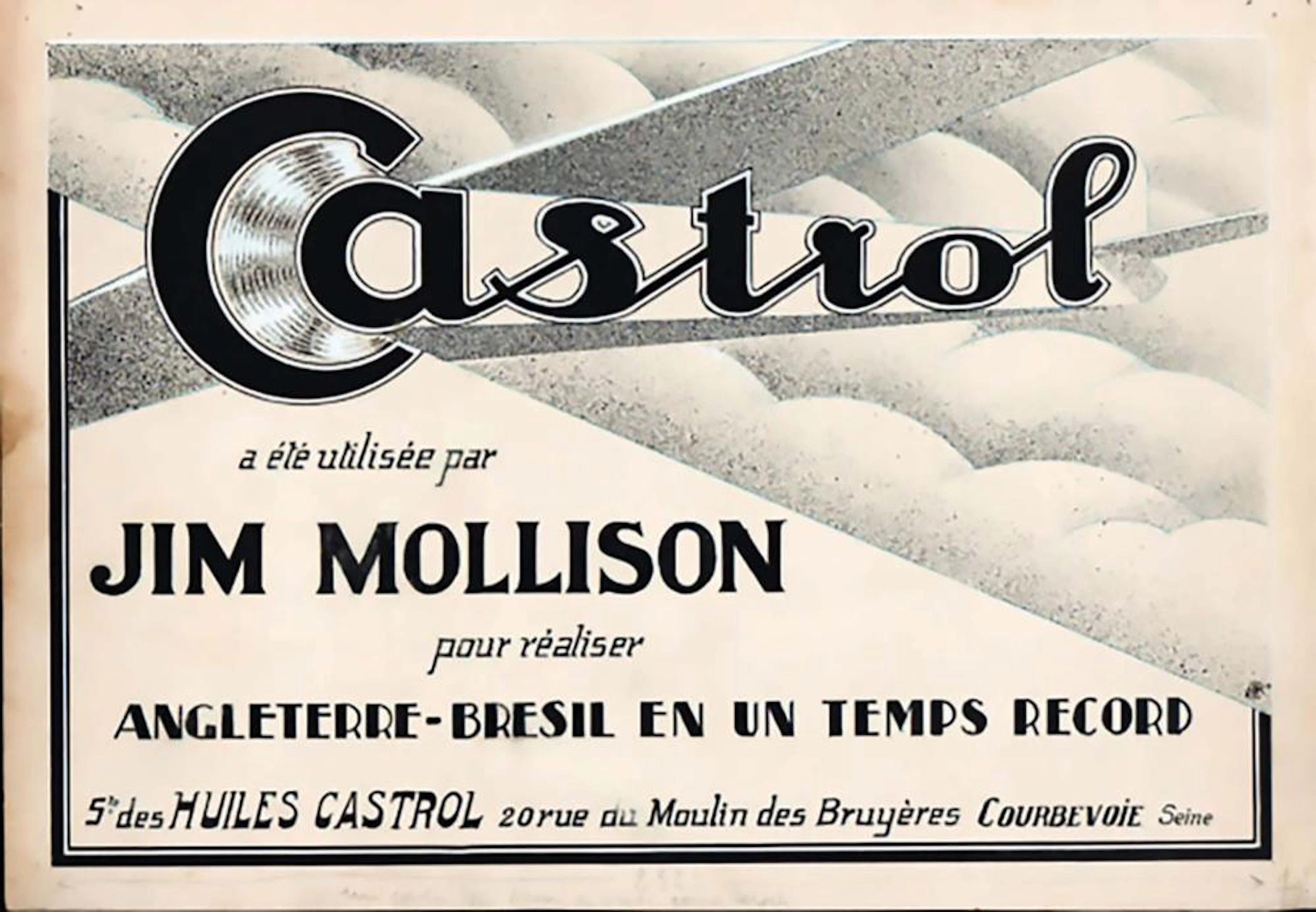 Castrol : Jim Molisson pour réaliser Angleterre - Brésil...