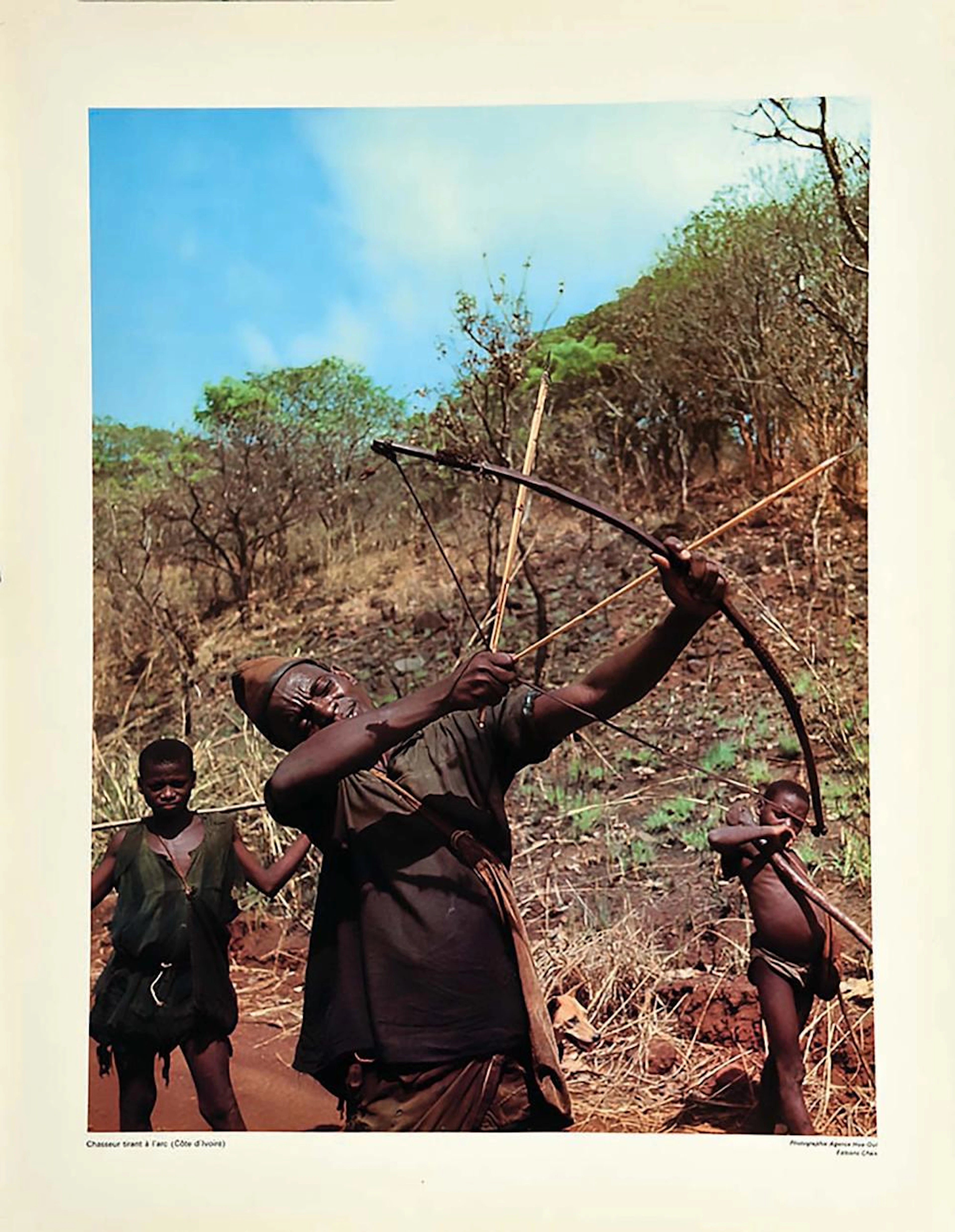 Côte D'Ivoire Chasseur tirant à L'Arc Africa vers 1950