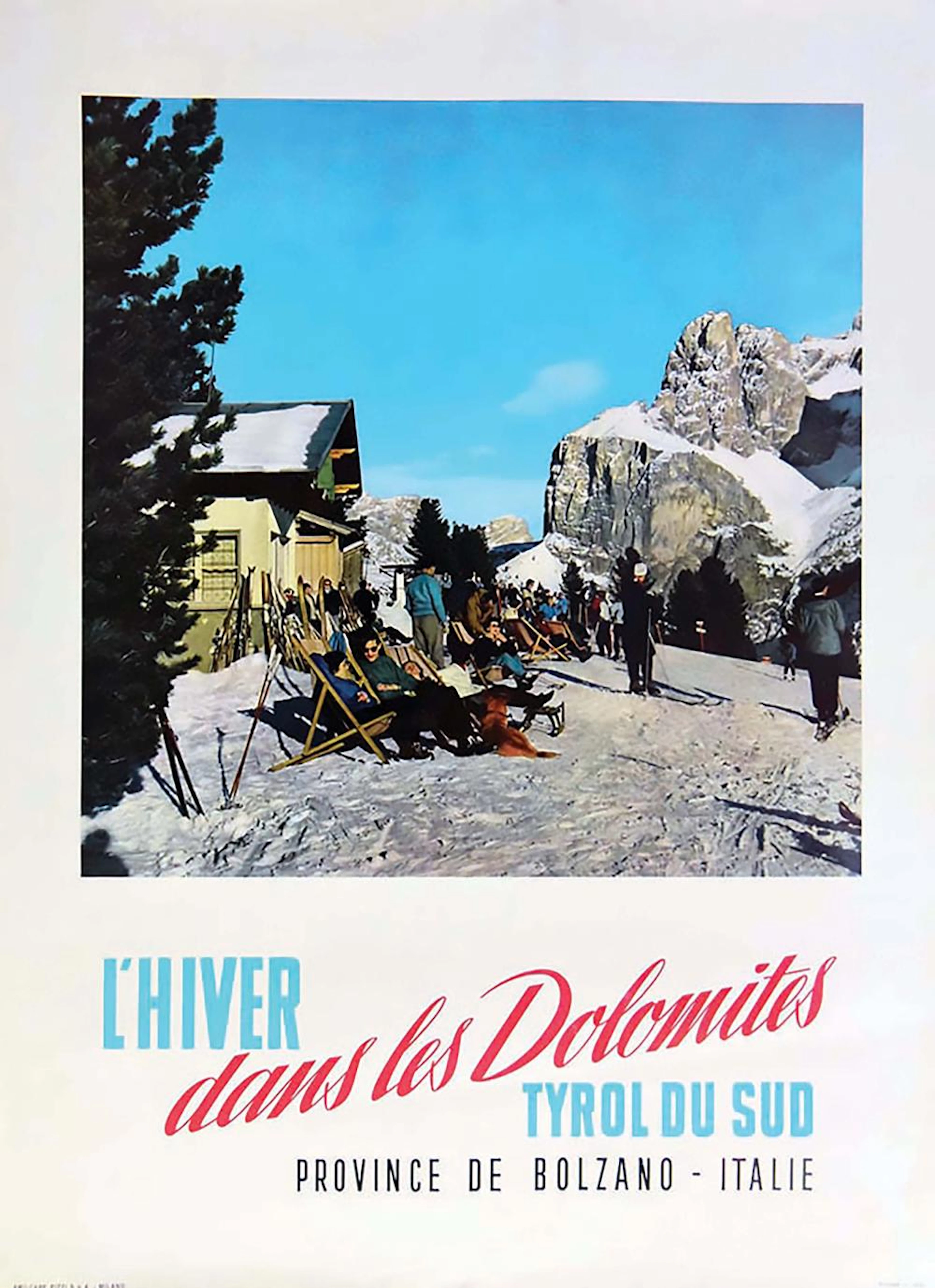 L'Hiver dans les Dolomites Tyrol du Sud Province de Bolzano Italie vers 1950