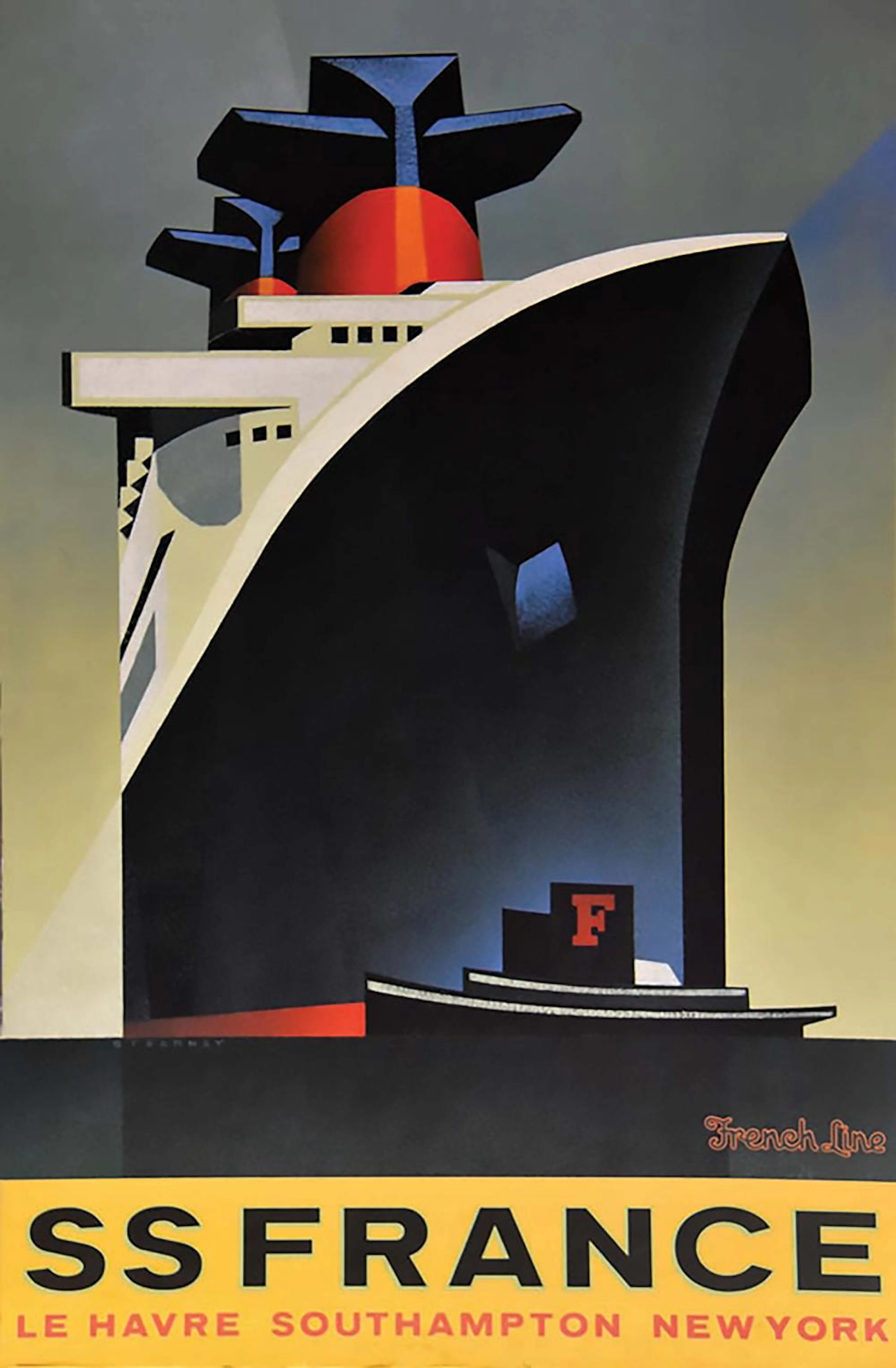 SS France French Line Le Havre Southampton New York vers...