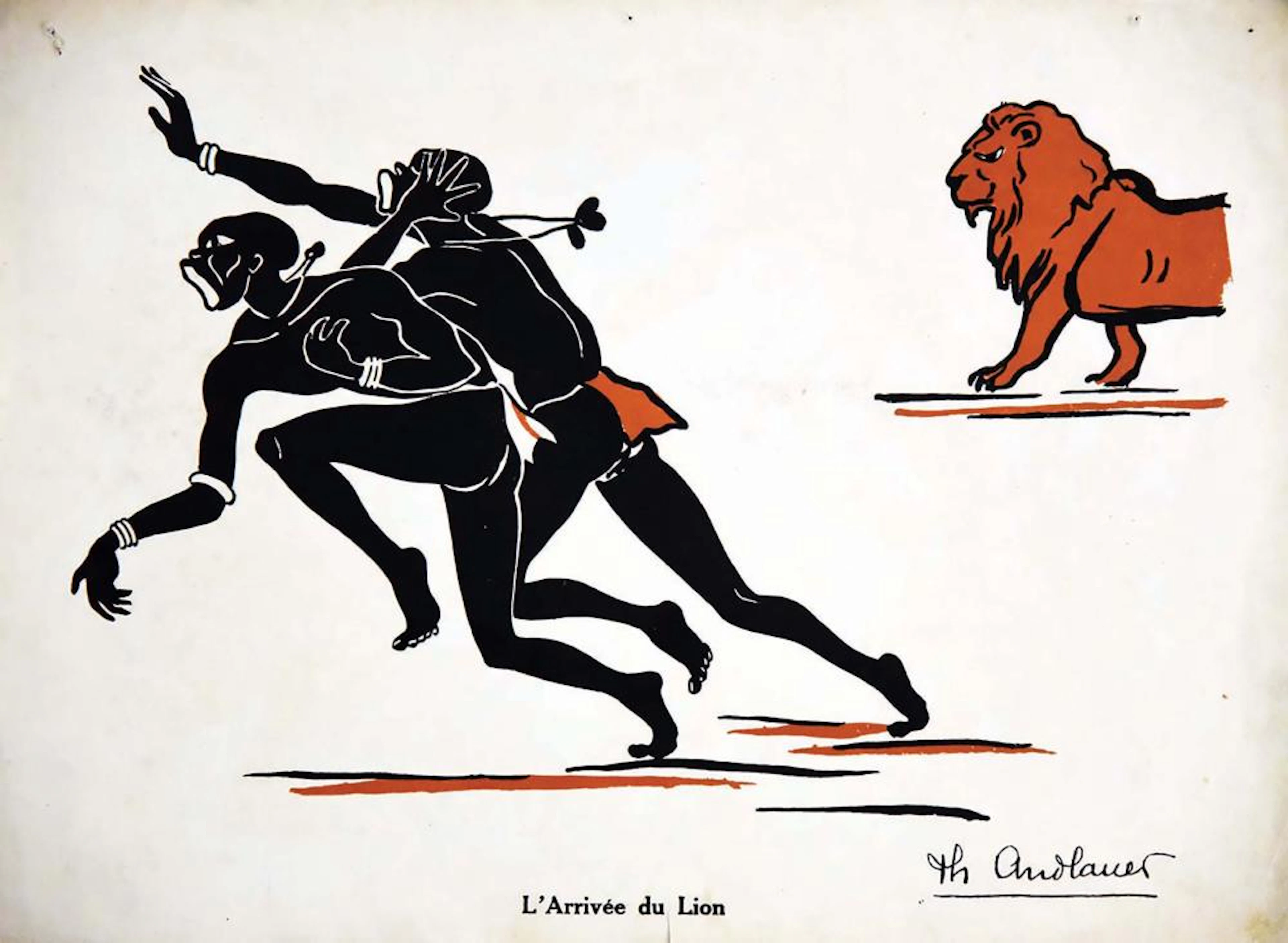 L'Arrivée du Lion ( Afrique ) vers 1930