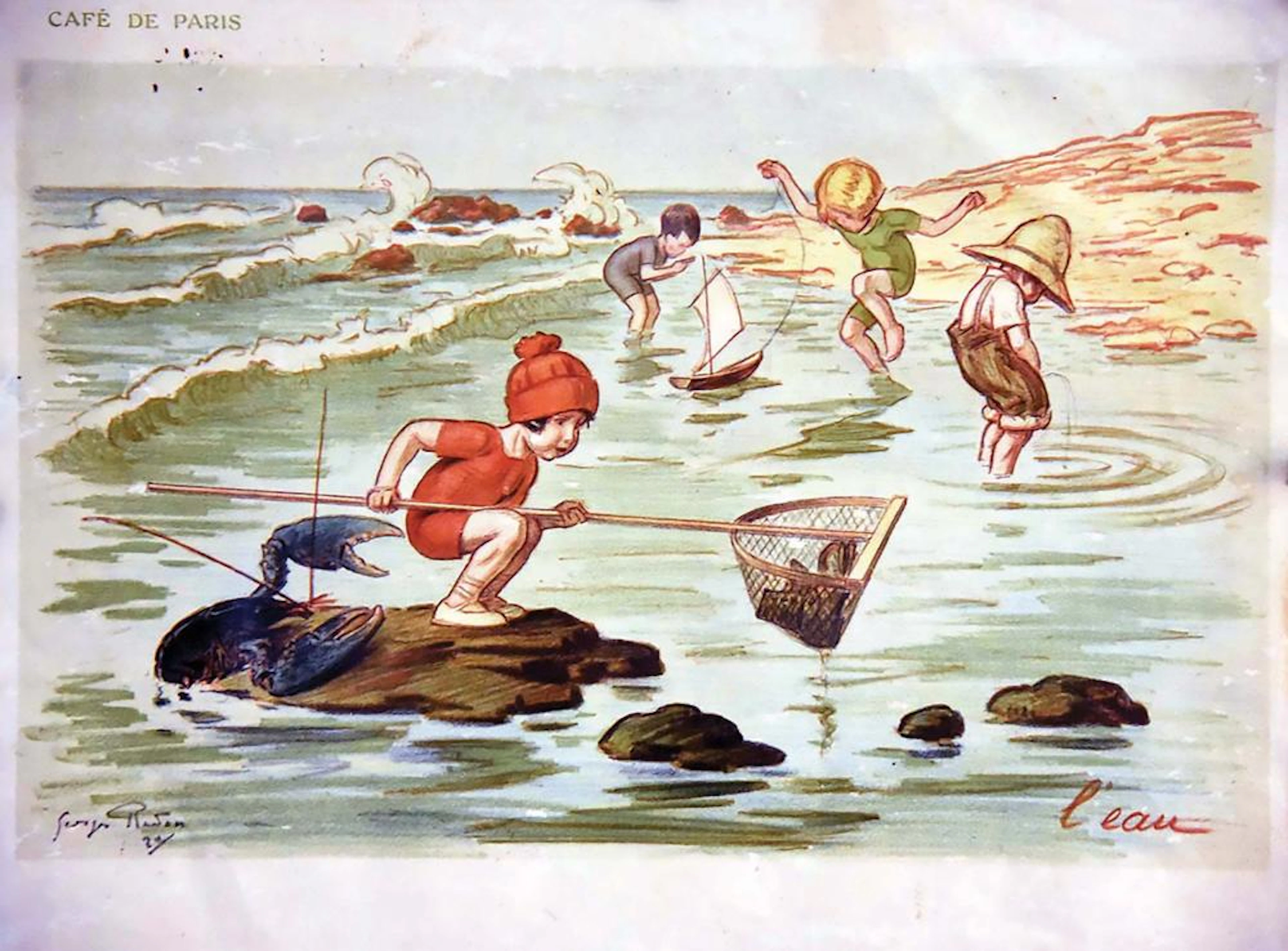 Etretat L'Eau Menu du Café de Paris 1920