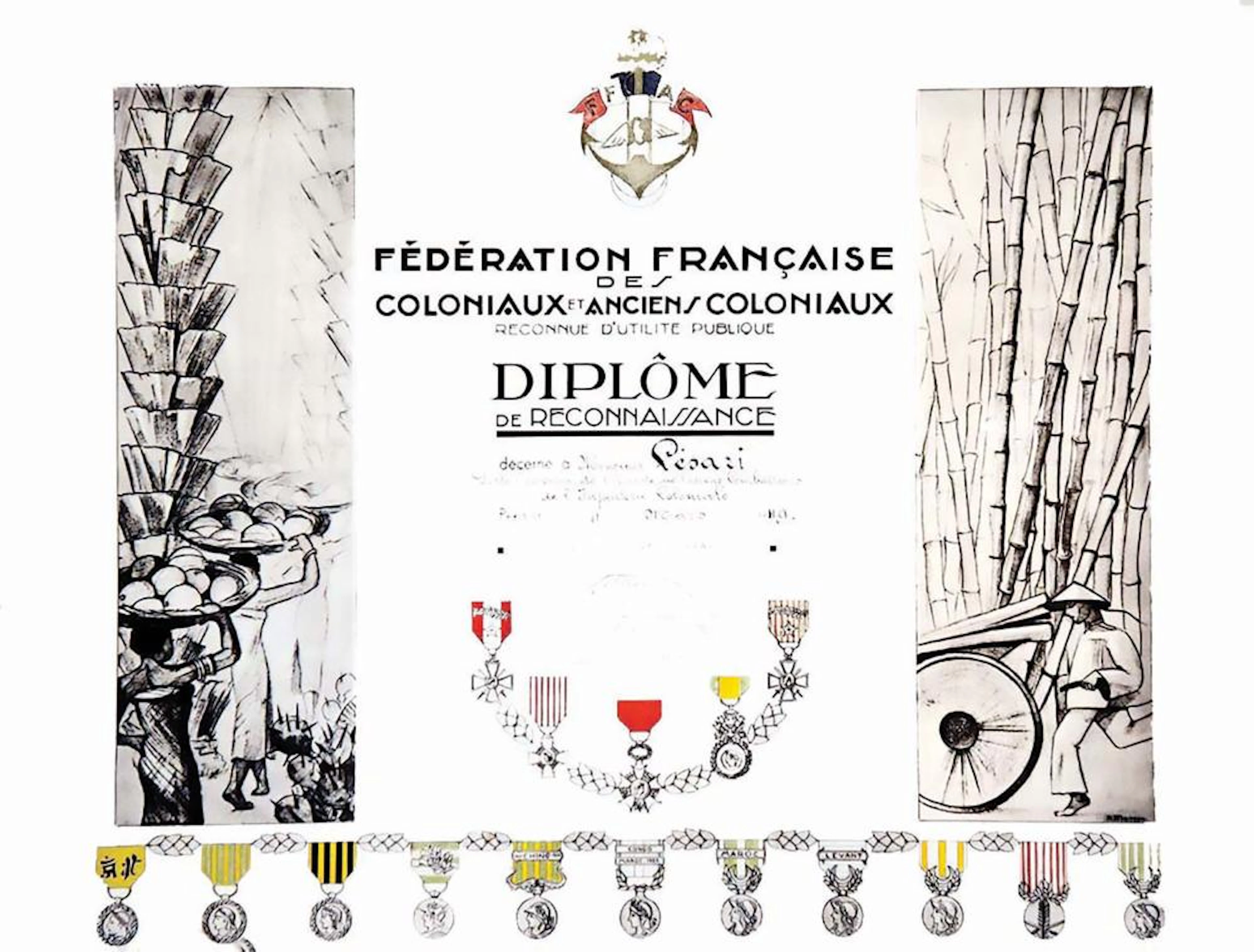 FF des Coloniaux et Anciens Coloniaux ( FFAC ) Diplôme de Reconnaissance 1949