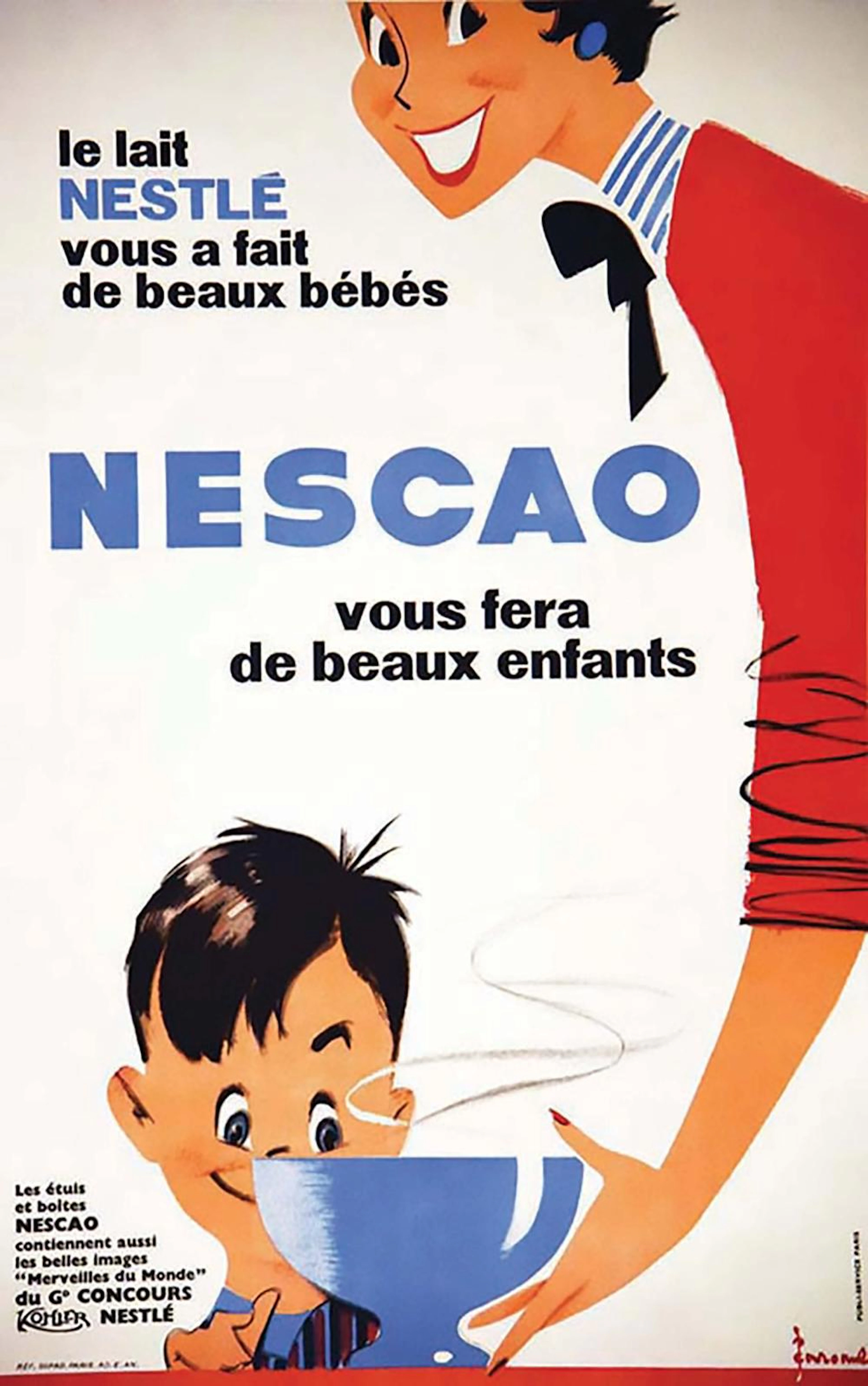 Nescao Vous fera de Beaux enfants Le lait Nestlé vous a...