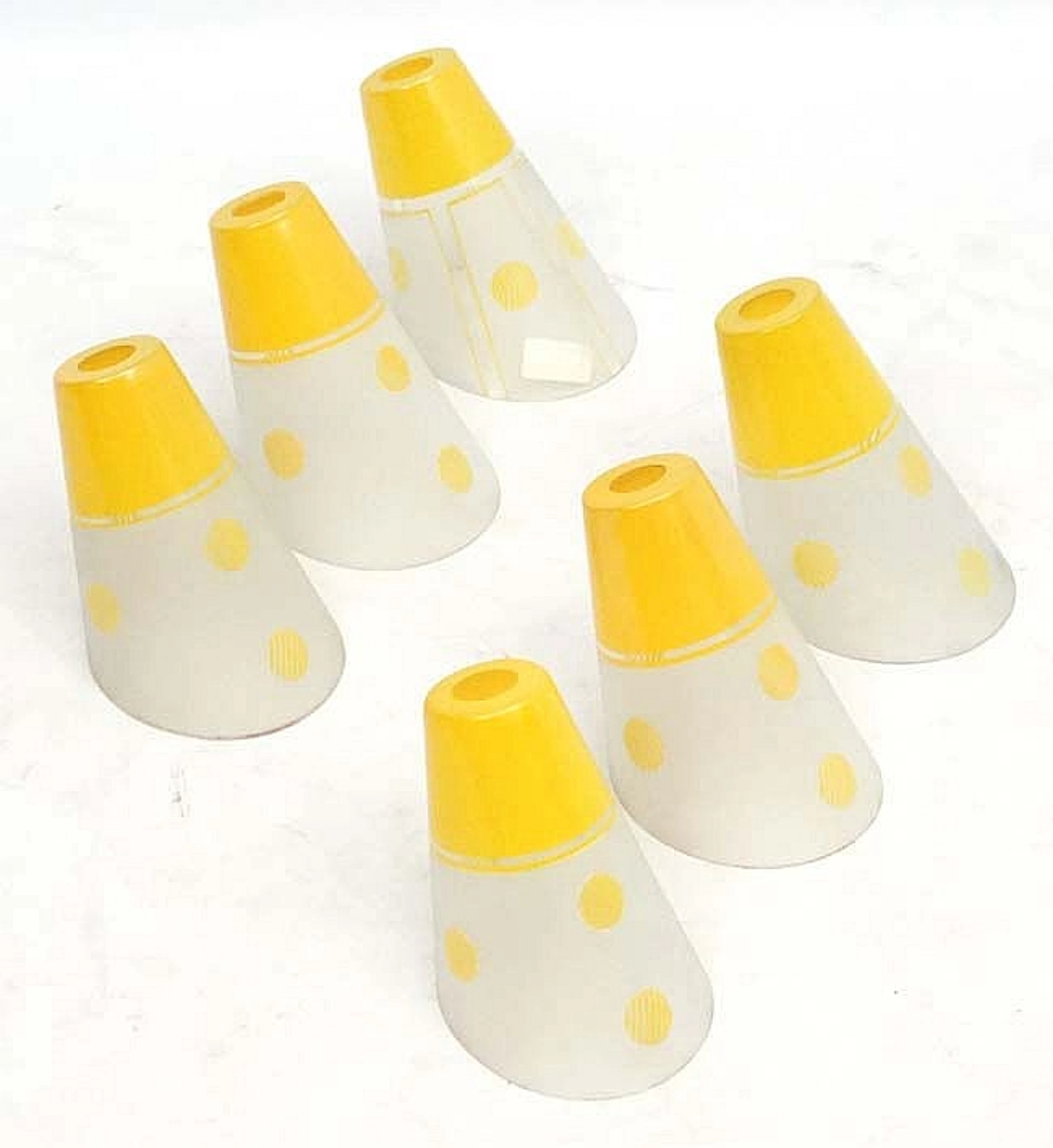 Vintage Retro : A collection of 6 1950's wall light angled shades with Polk