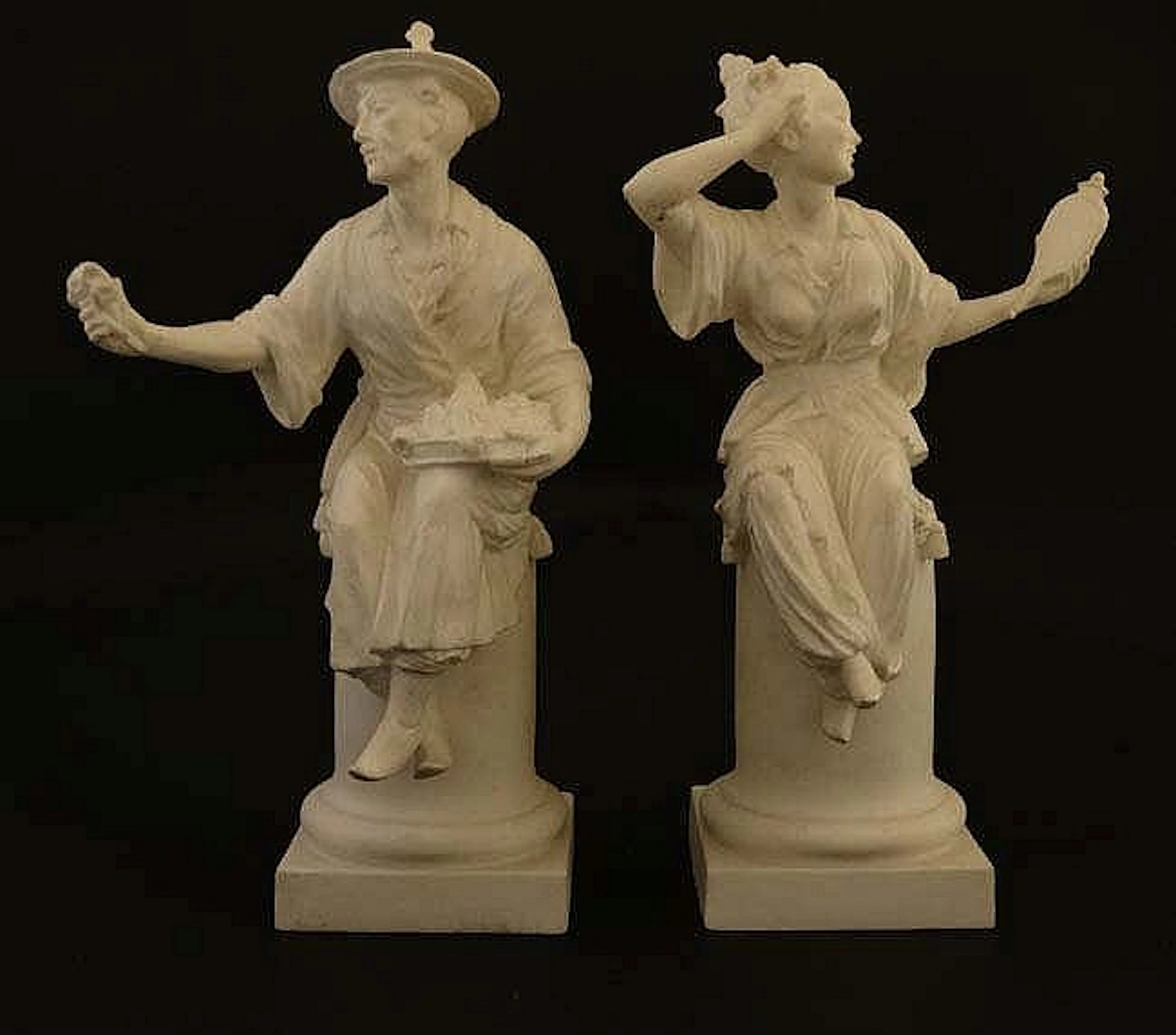 Two Royal Worcester Bisque figures modelled by A.A