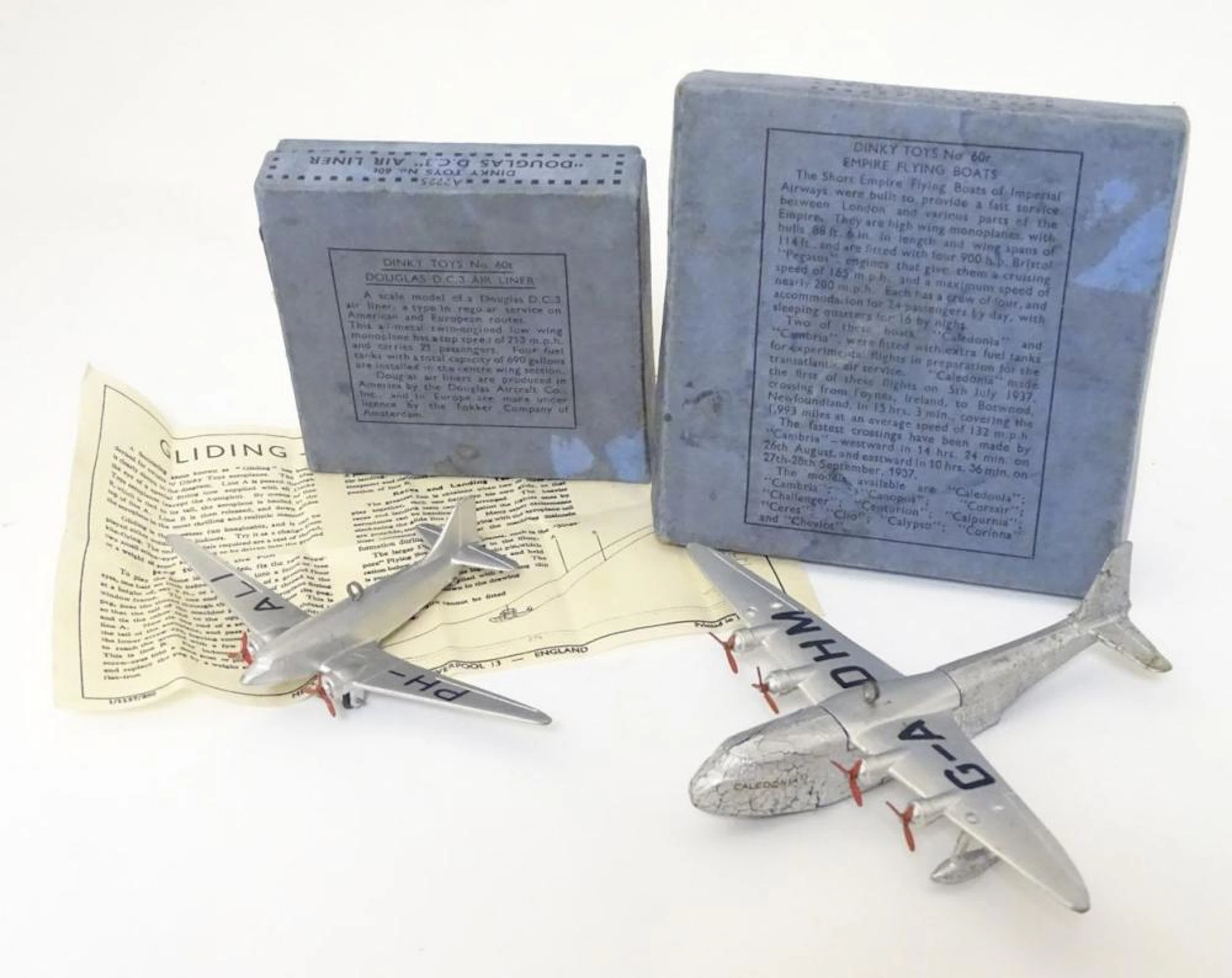 Dinky Toys: A2225 No. 60t 'Douglas D.C.3' Air Liner in original box, togeth