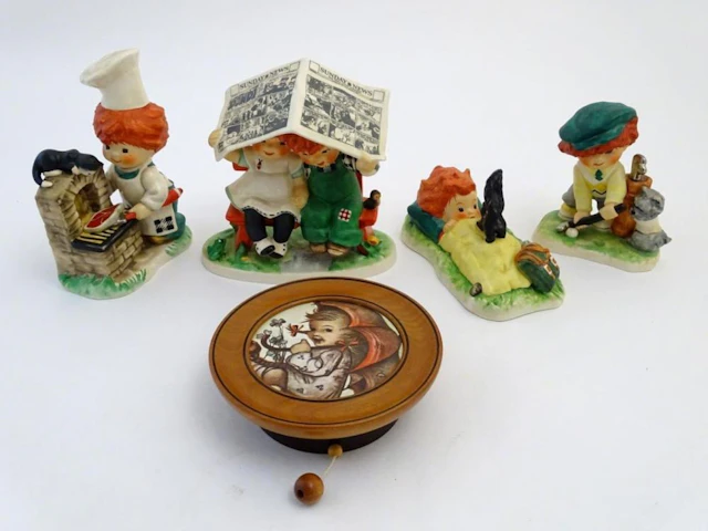 Four Goebel Redhead figures by Charlot Byj, comprising Barbecue, a red haired chef cooking a steak w