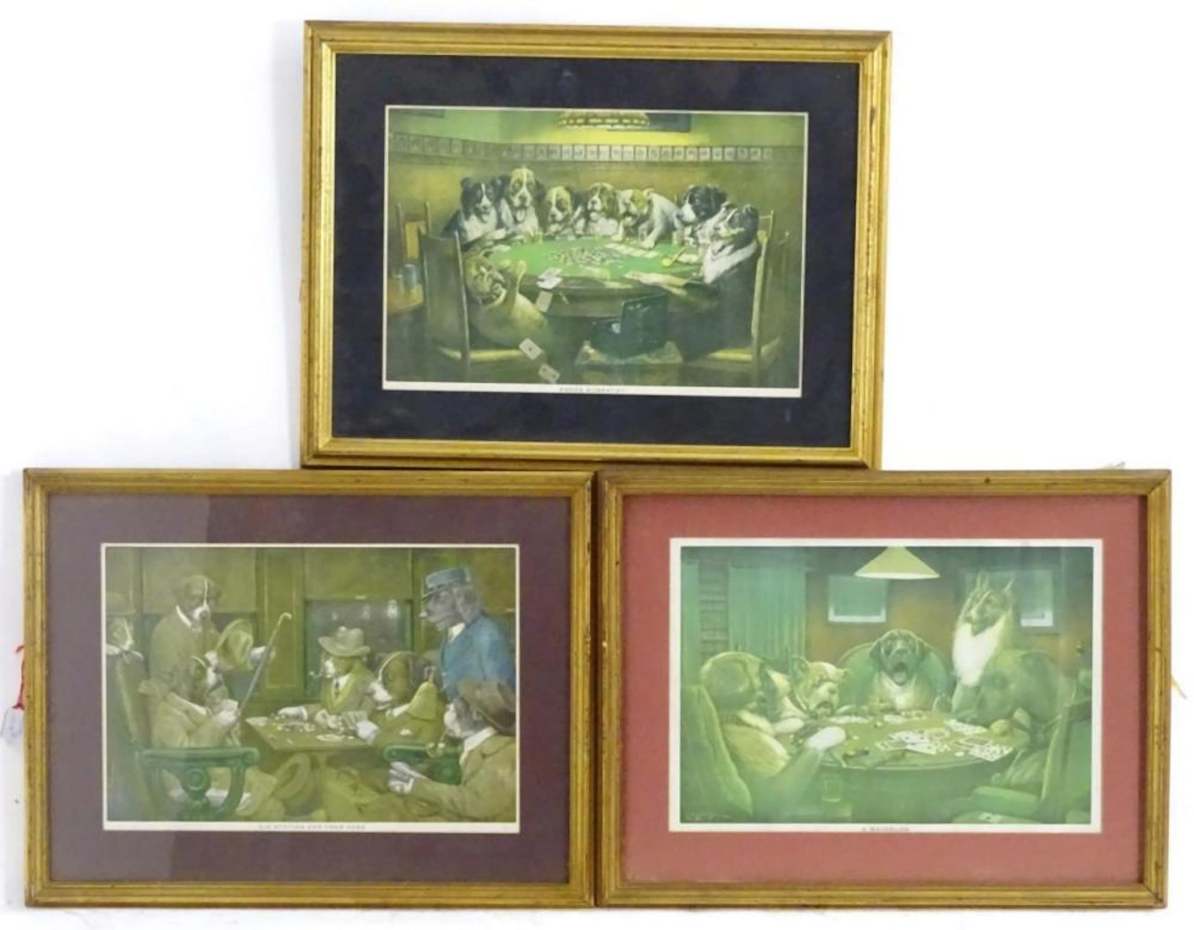 After Cassius Marcellus Coolidge (1844-1934), Three prints, Three colour prints depicting dogs playi