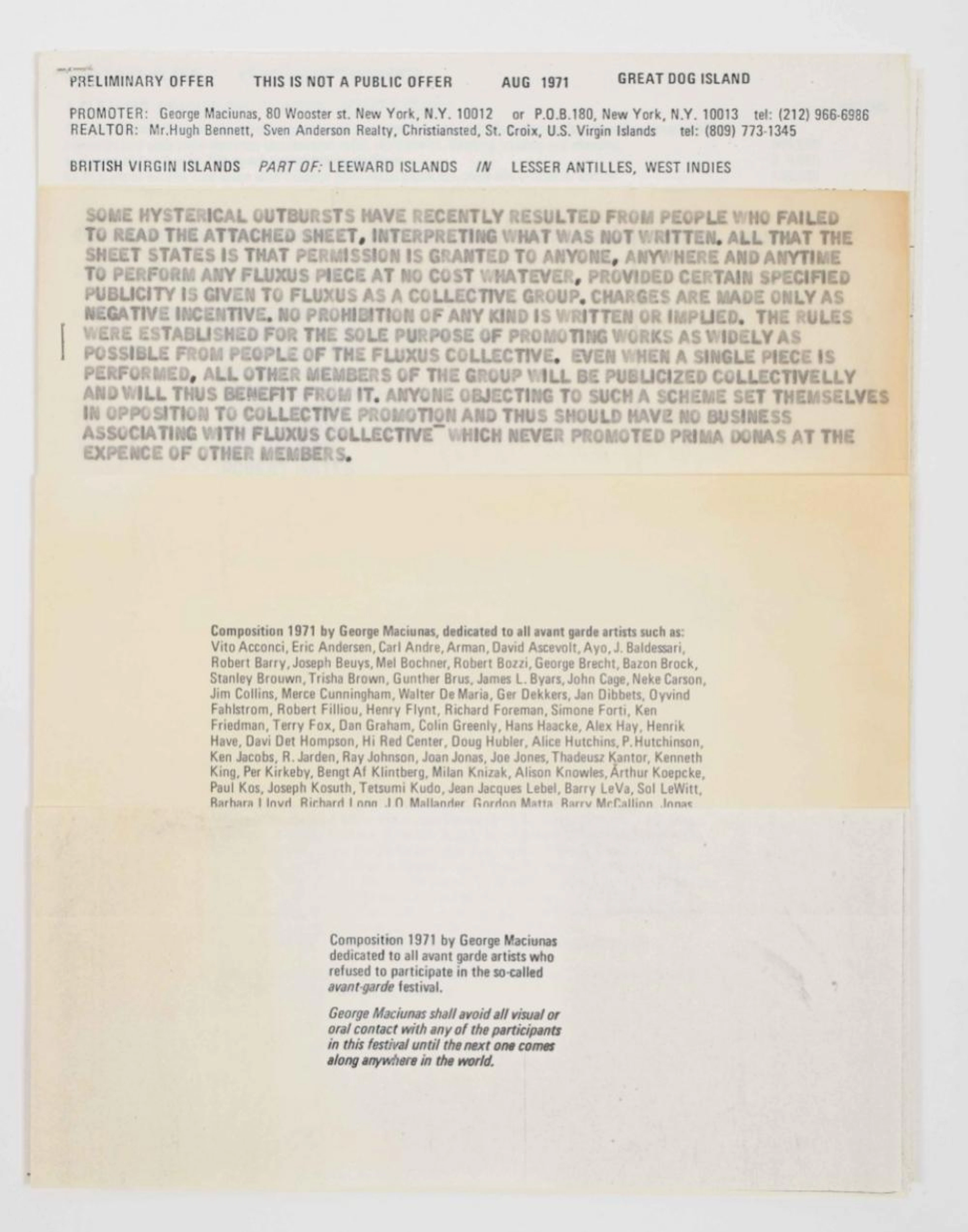 [FLUXUS: SCORES, EVENTS, EPHEMERA] GEORGE MACIUNAS