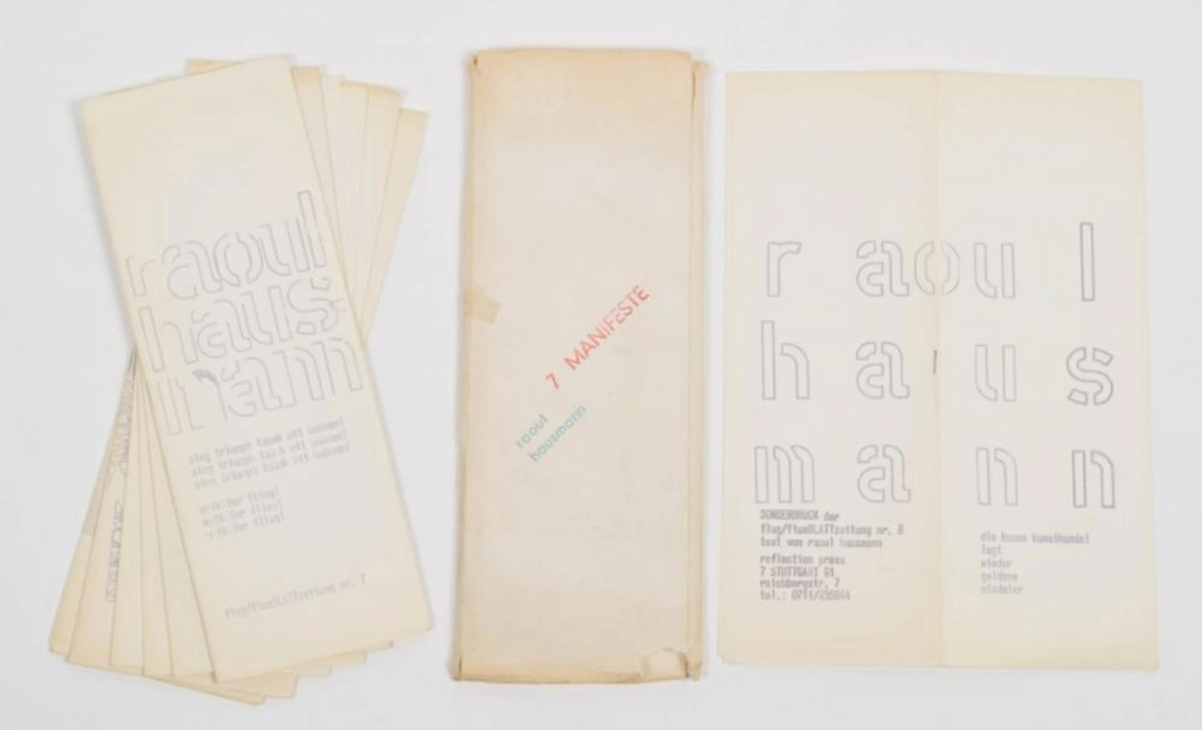 [FLUXUS: ARTISTS? PUBLICATIONS] RAOUL HAUSMANN, 7 MANIFESTE