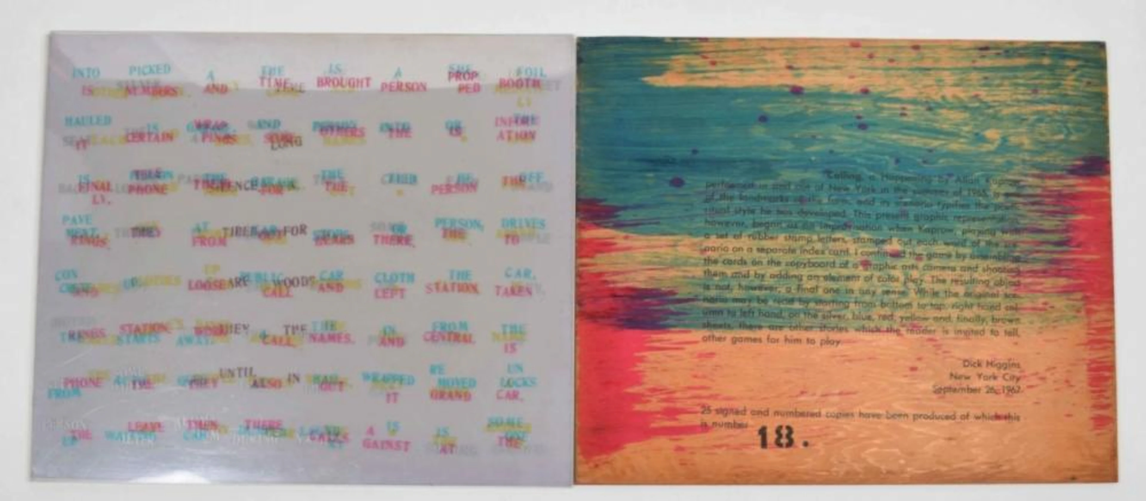 [FLUXUS: OBJECTS AND BOXES] ALLAN KAPROW, CALLING