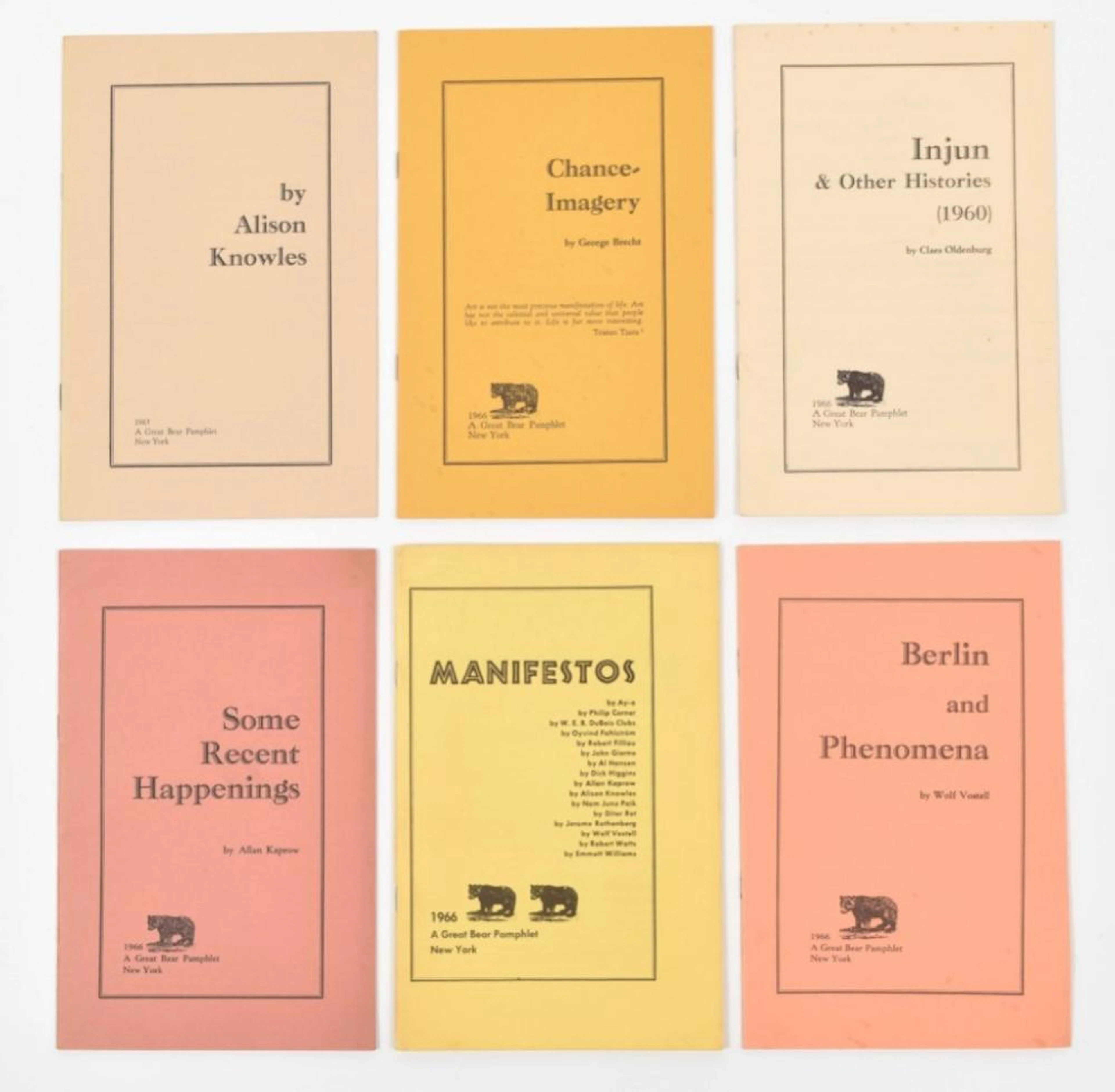[FLUXUS] GREAT BEAR PAMPHLETS, LOT OF 6