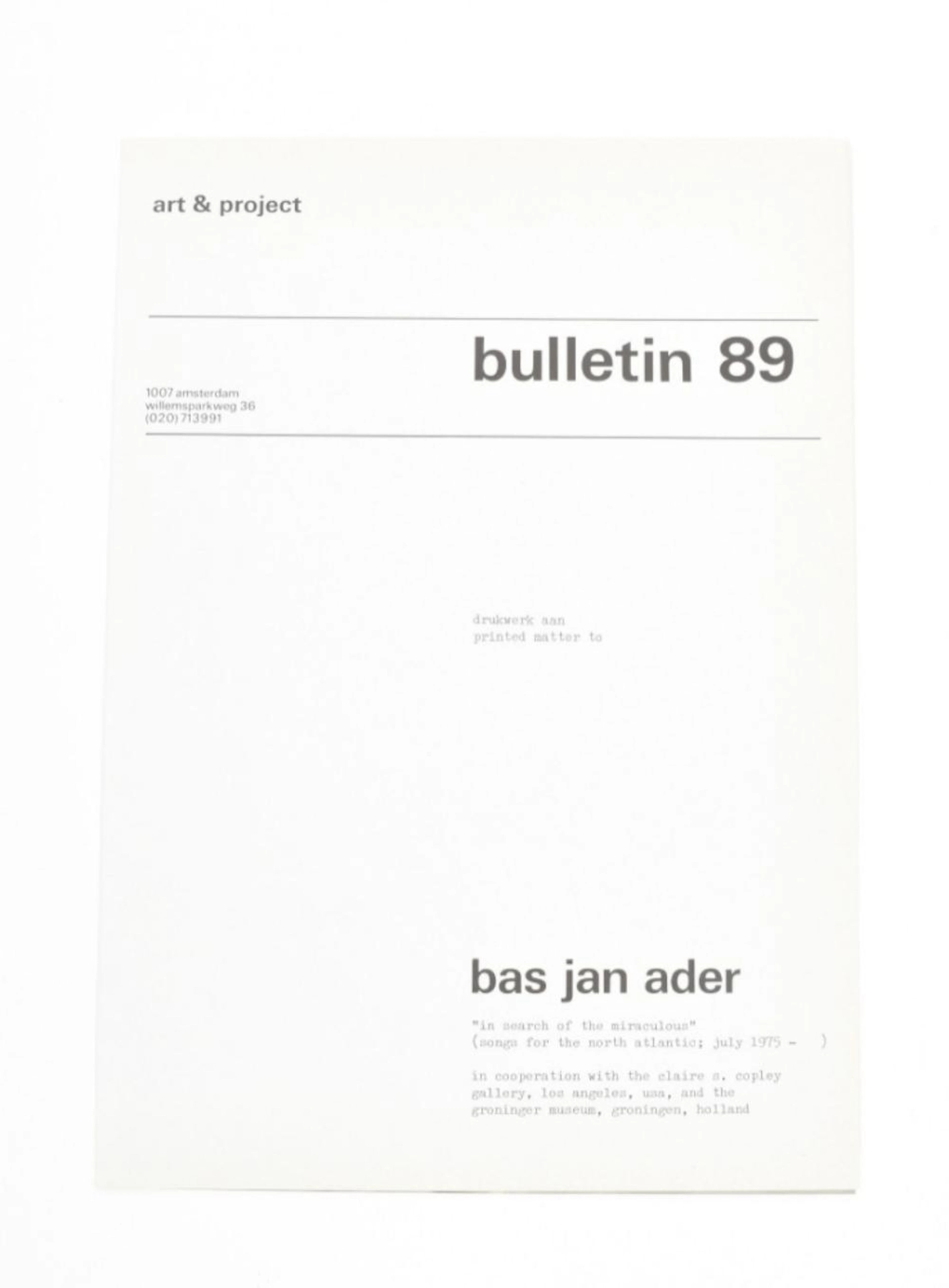 [EPHEMERA] ART & PROJECT BULLETIN NO.89