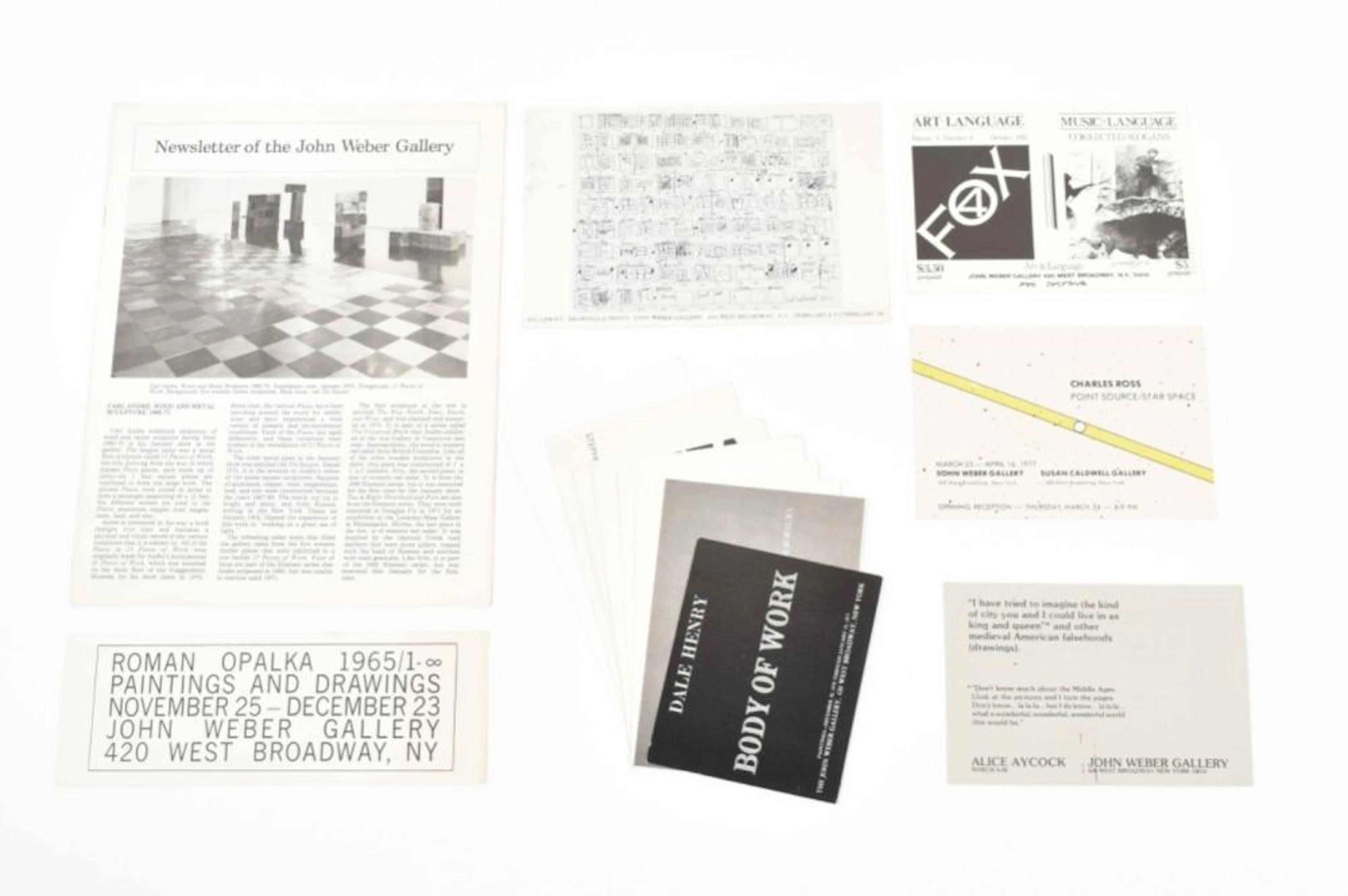 [EPHEMERA] JOHN WEBER GALLERY, NEW YORK