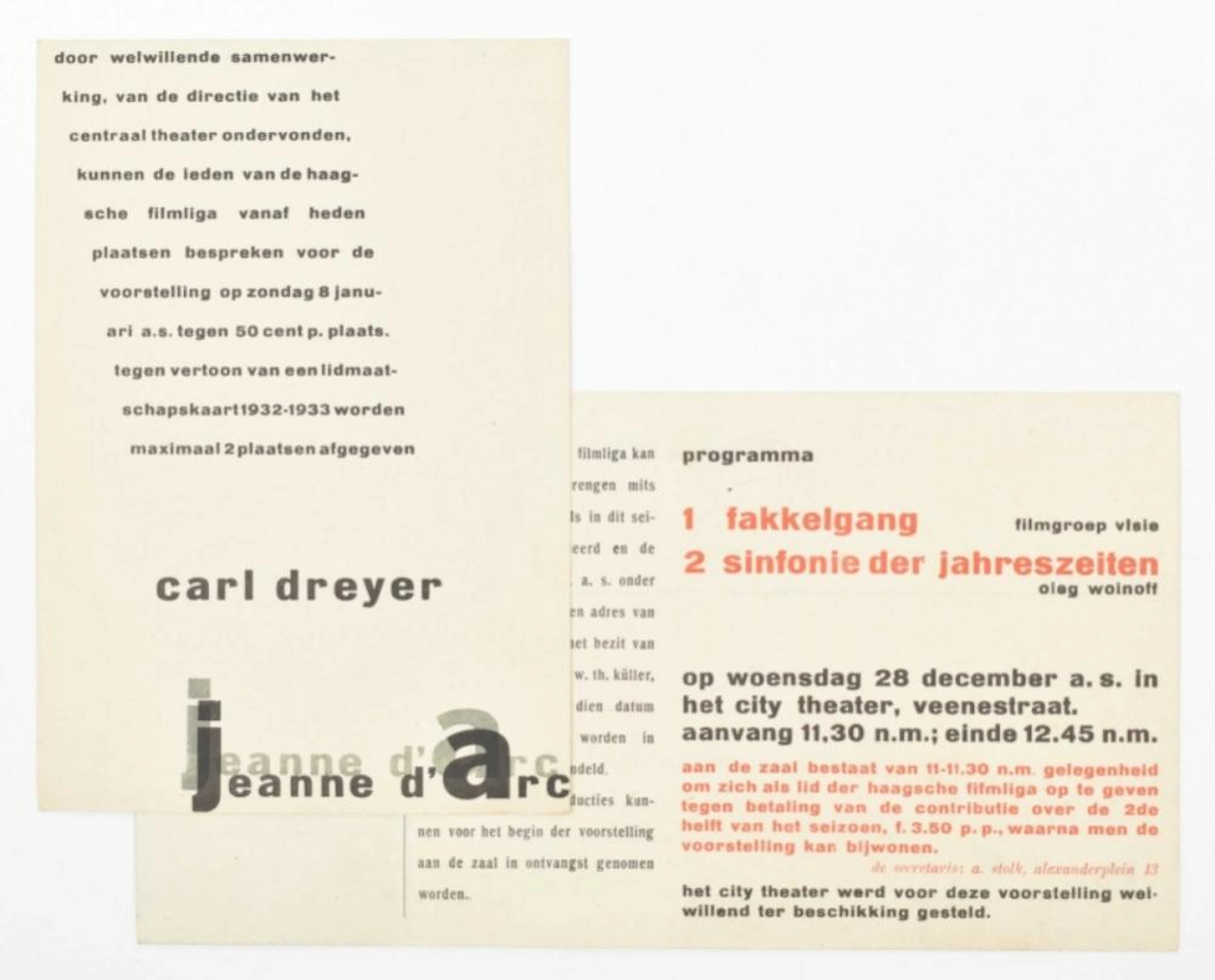 [FINE ARTS: COMMERCIAL ARTS] GERARD KILJAN (1891-1961). HAAGSCHE FILMLIGA