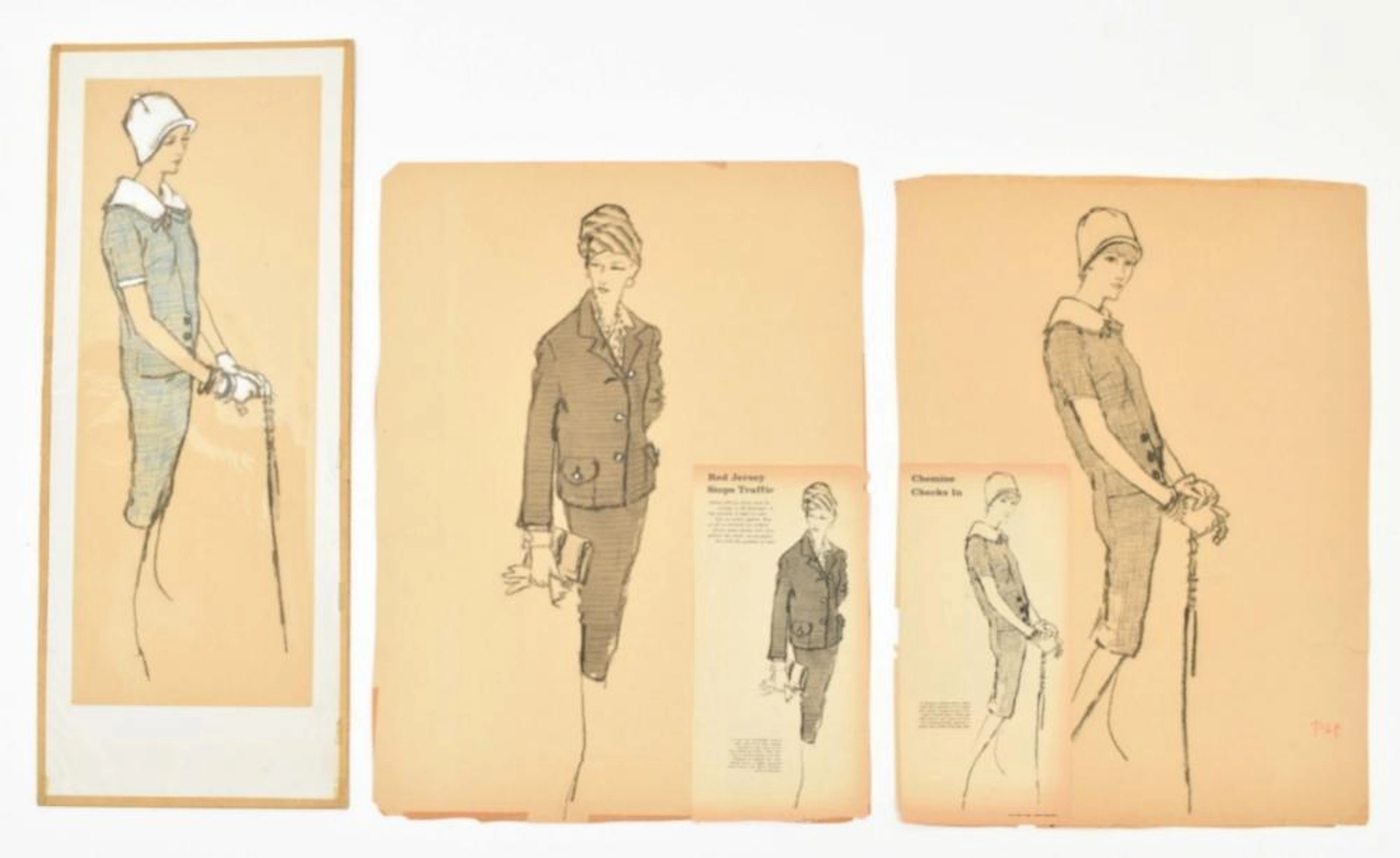 [FINE ARTS: FASHION ] JACK POTTER (1927-2002). TWO DRAWINGS