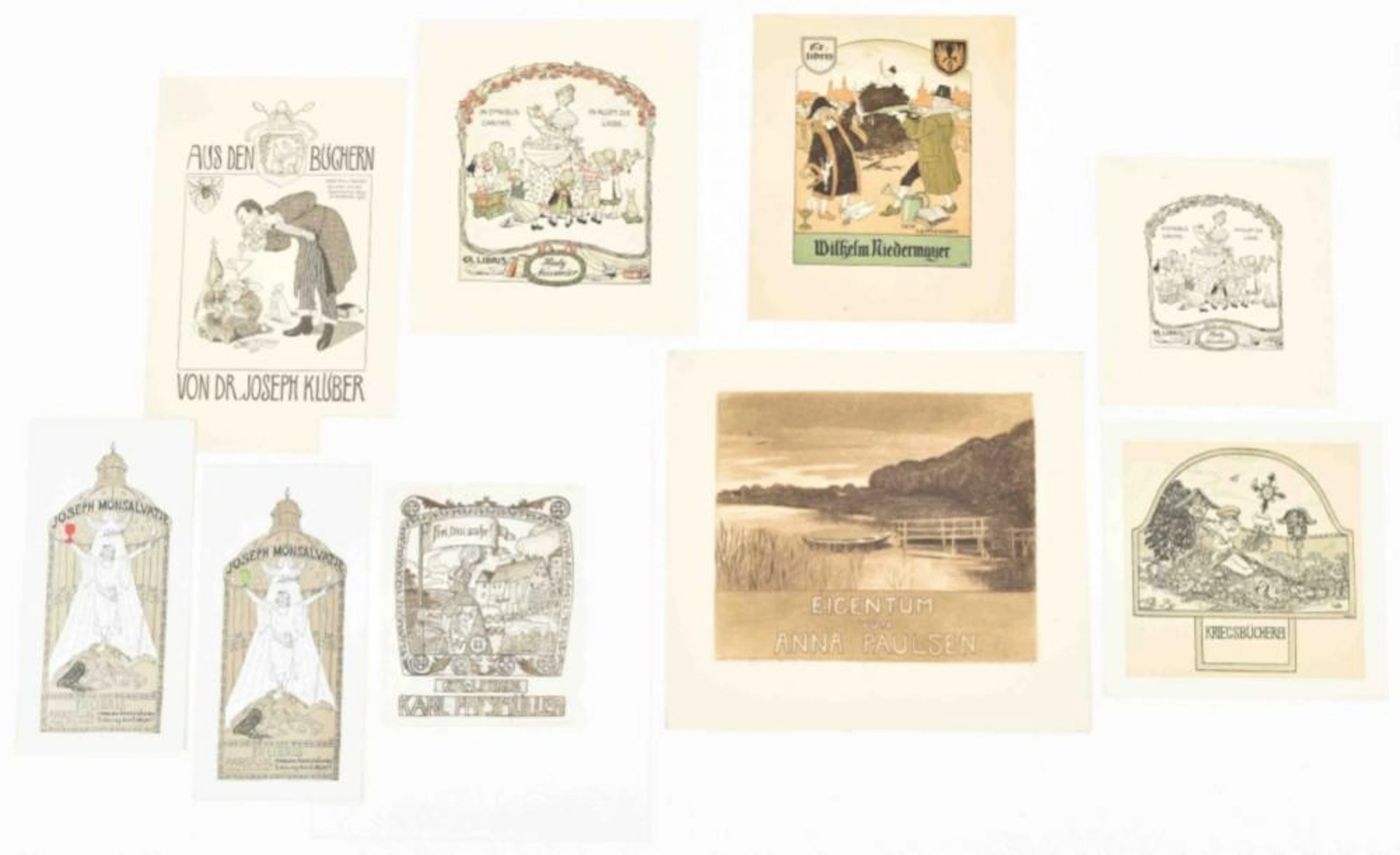 [FINE ARTS: EX LIBRIS] MATHILDE ADE (1877-1953). COLLECTION OF 24 EX LIBRIS,