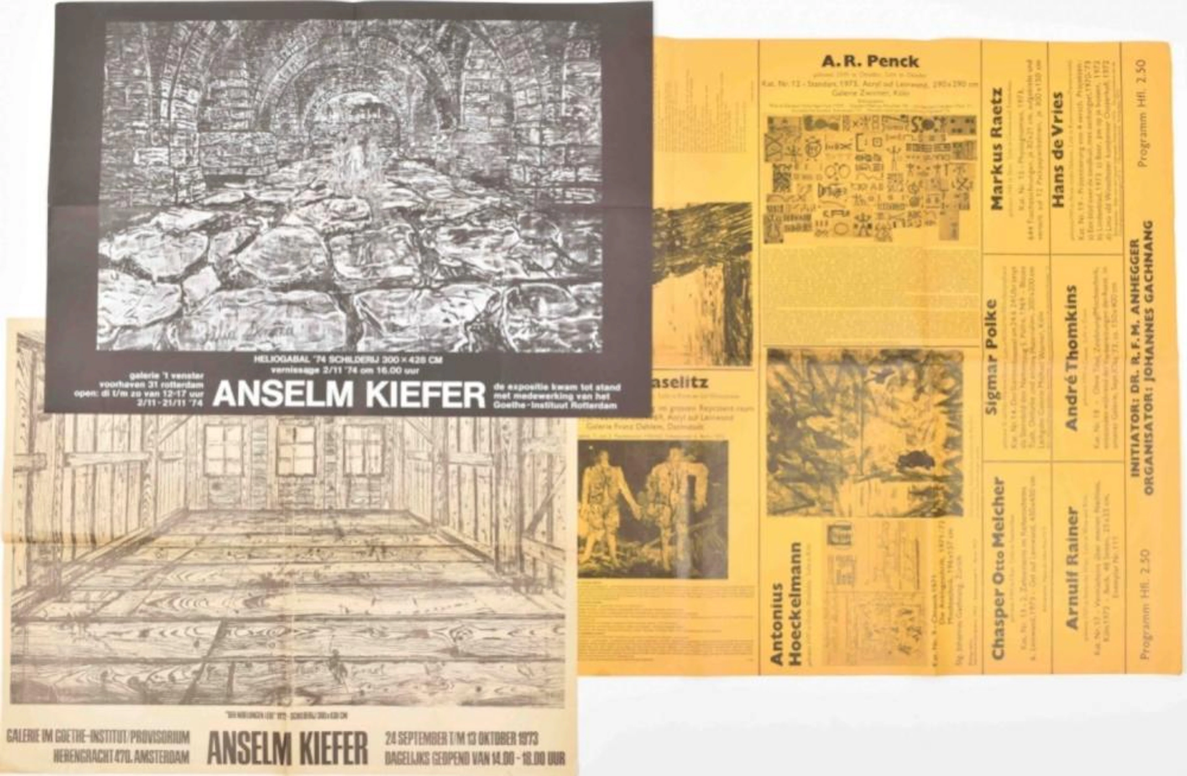 [EPHEMERA] POSTERS FEATURING TWO ANSELM KIEFER SOLO-SHOWS AND ONE GROUP SHOW