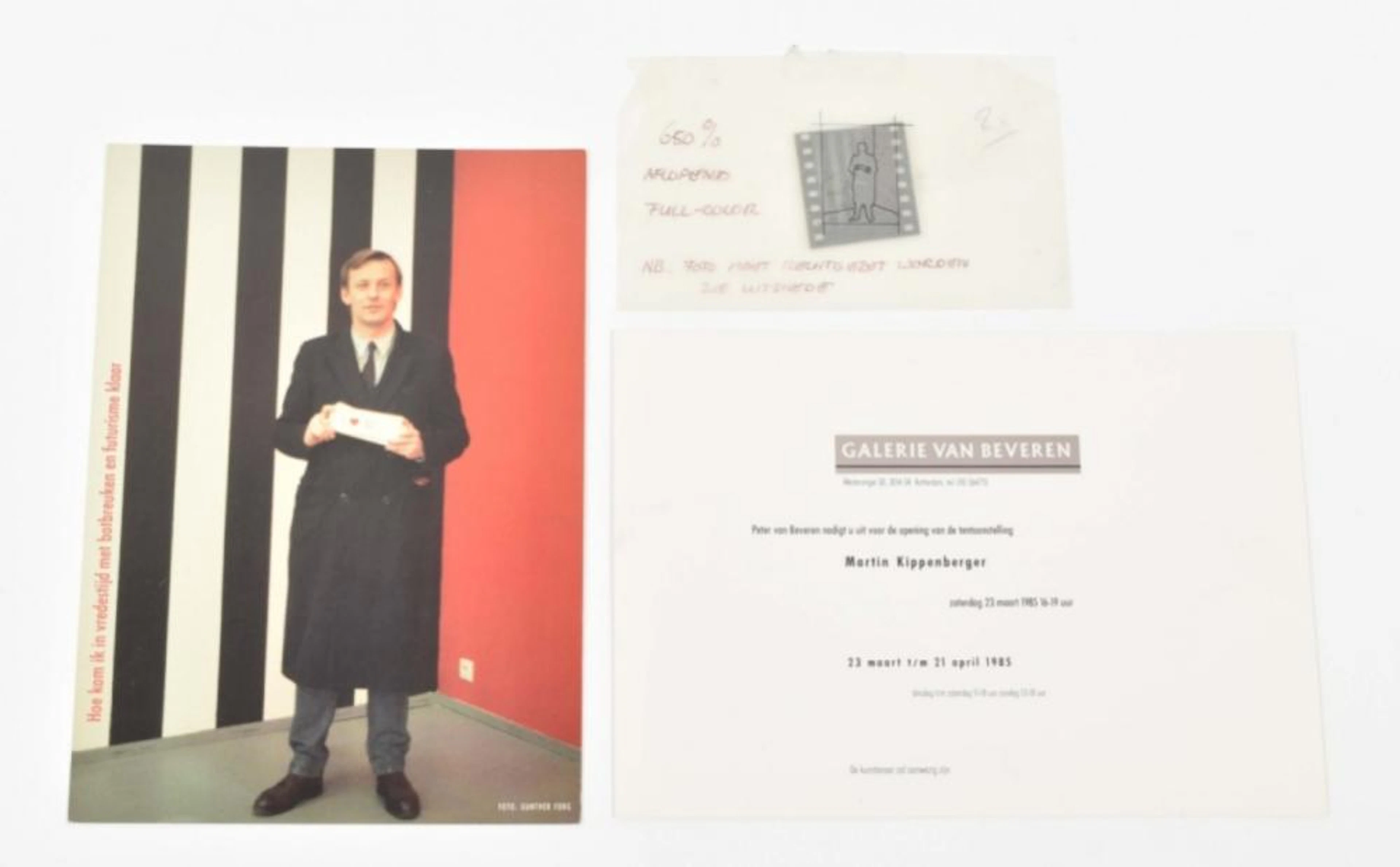 [EPHEMERA] MARTIN KIPPENBERGER CARDS AND ORIGINAL SLIDE BY GÜNTHER FÖRG