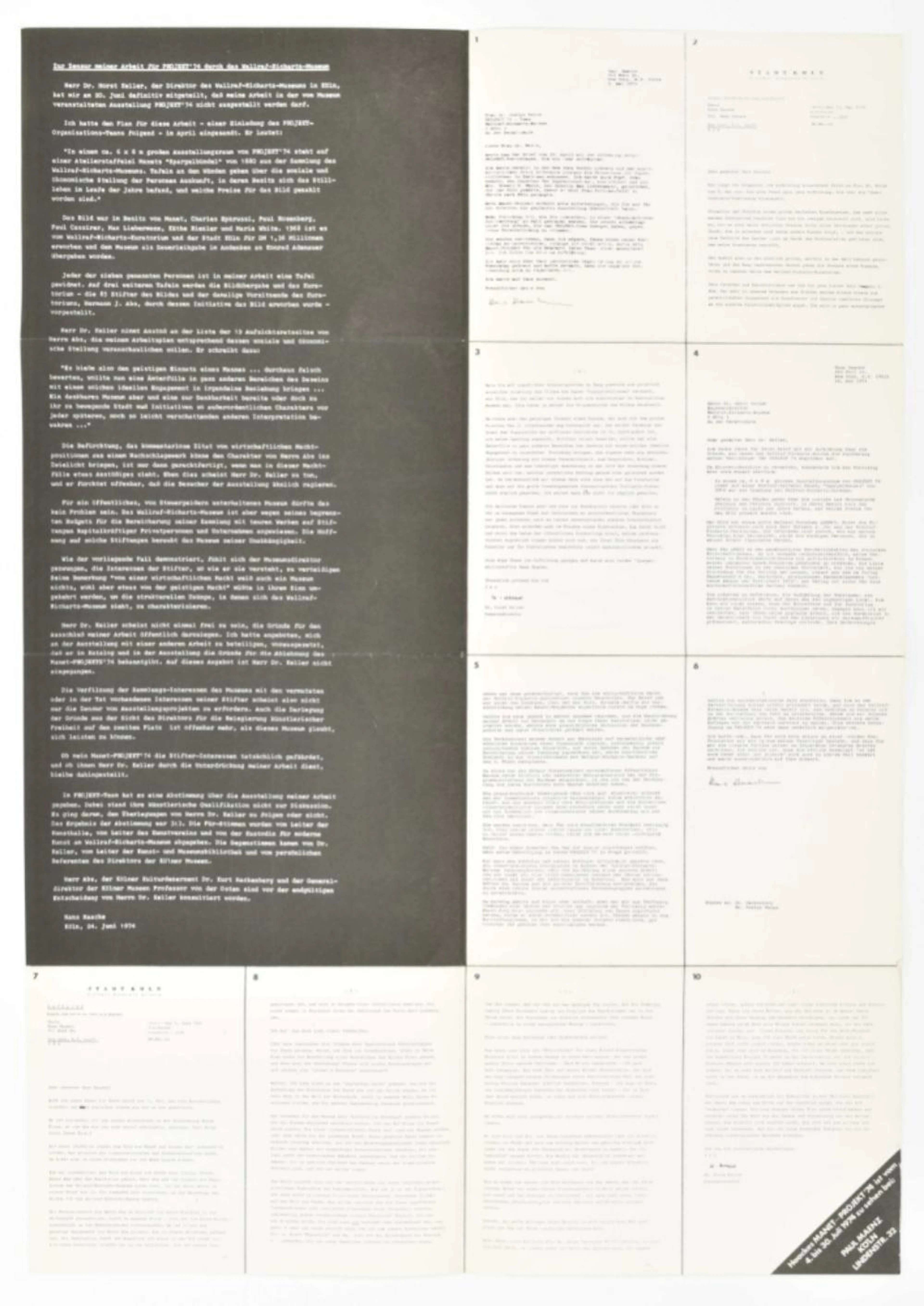 [EPHEMERA] HANS HAACKE, POSTER FOR THE MANET-PROJECT