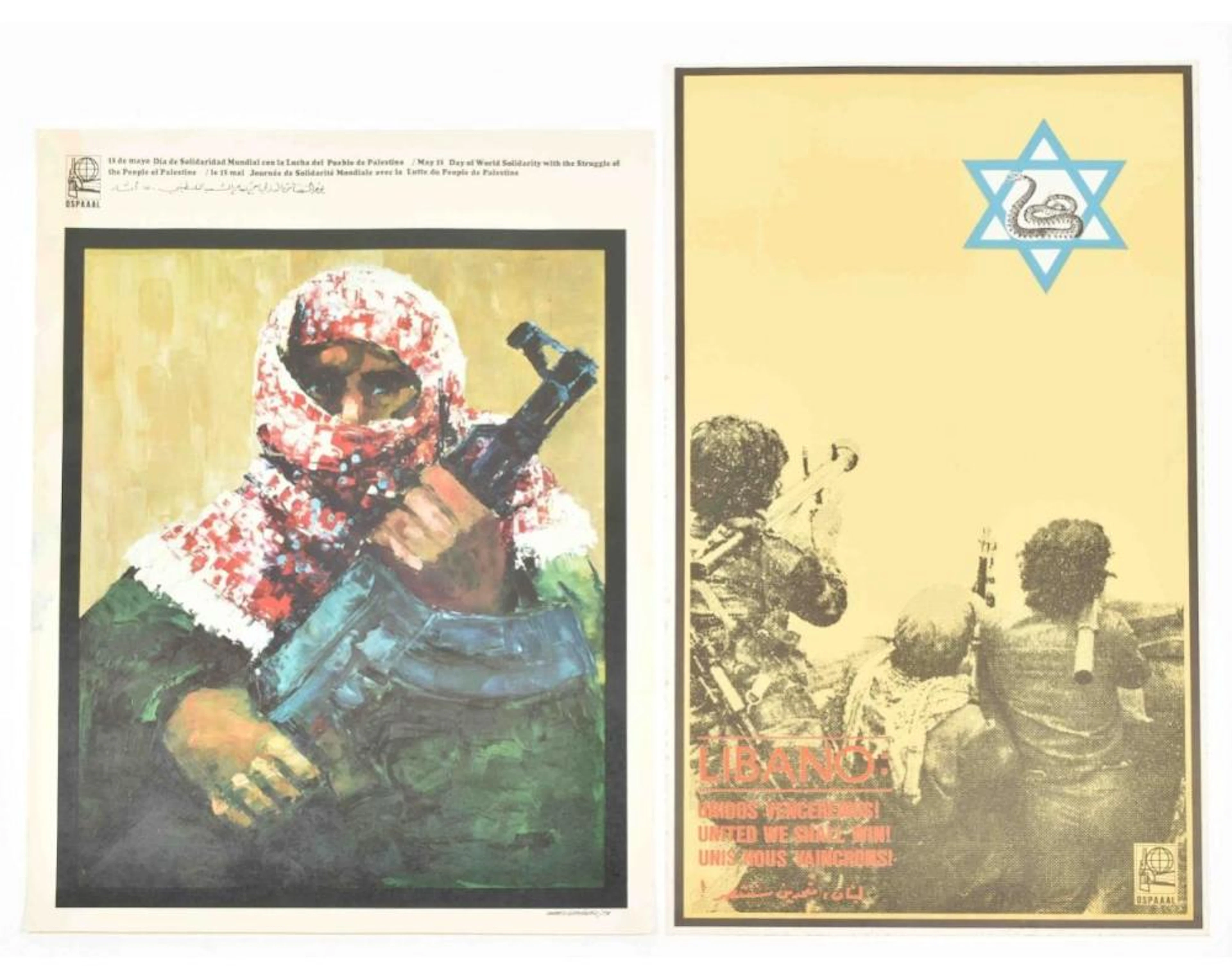 [PROPAGANDA] TWO OSPAAAL POSTERS: (1) LIBANO: UNIDOS VENCEREMOS!