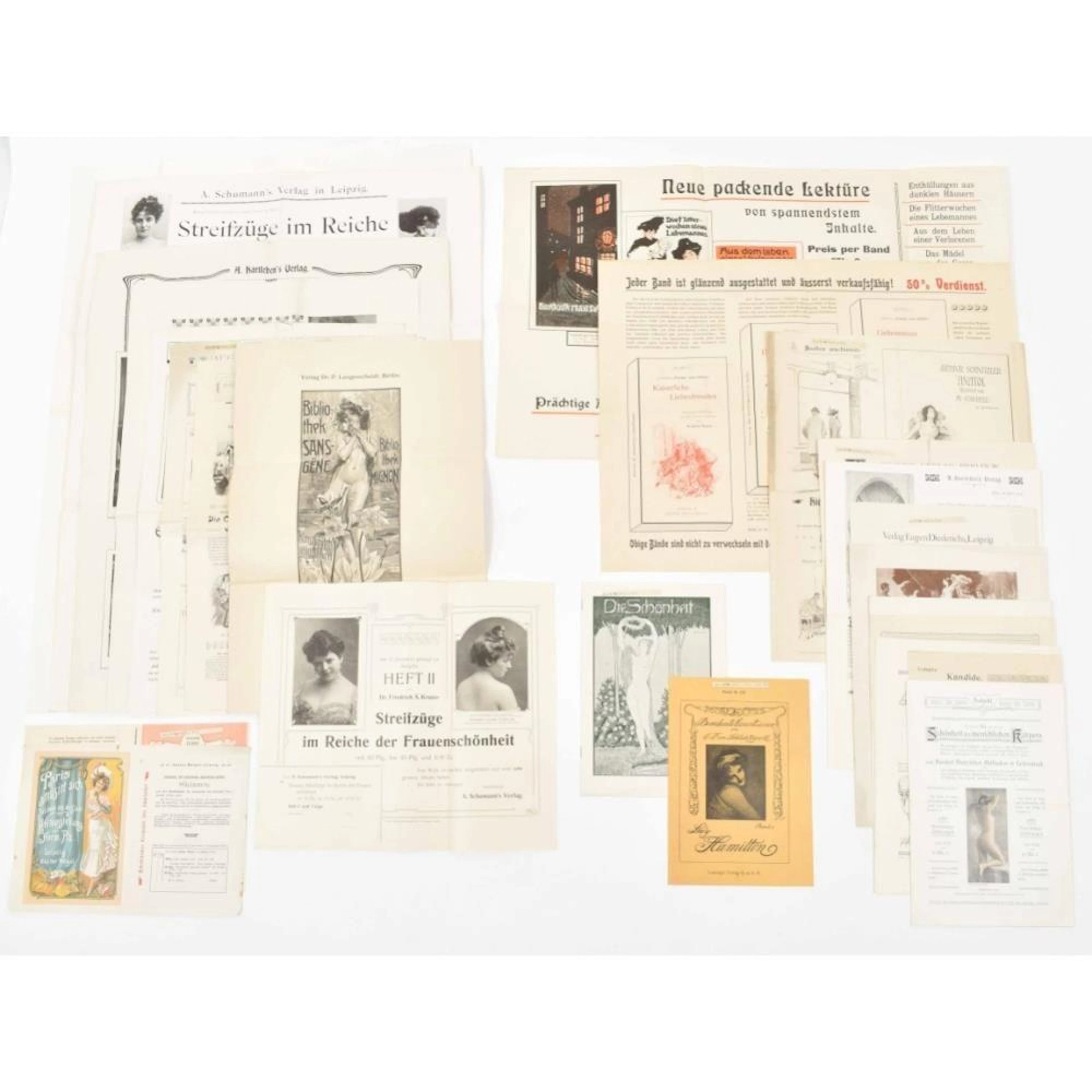 [PROSPECTUSES] 25 ILLUSTRATED PROSPECTUSES OF CA. 1900
