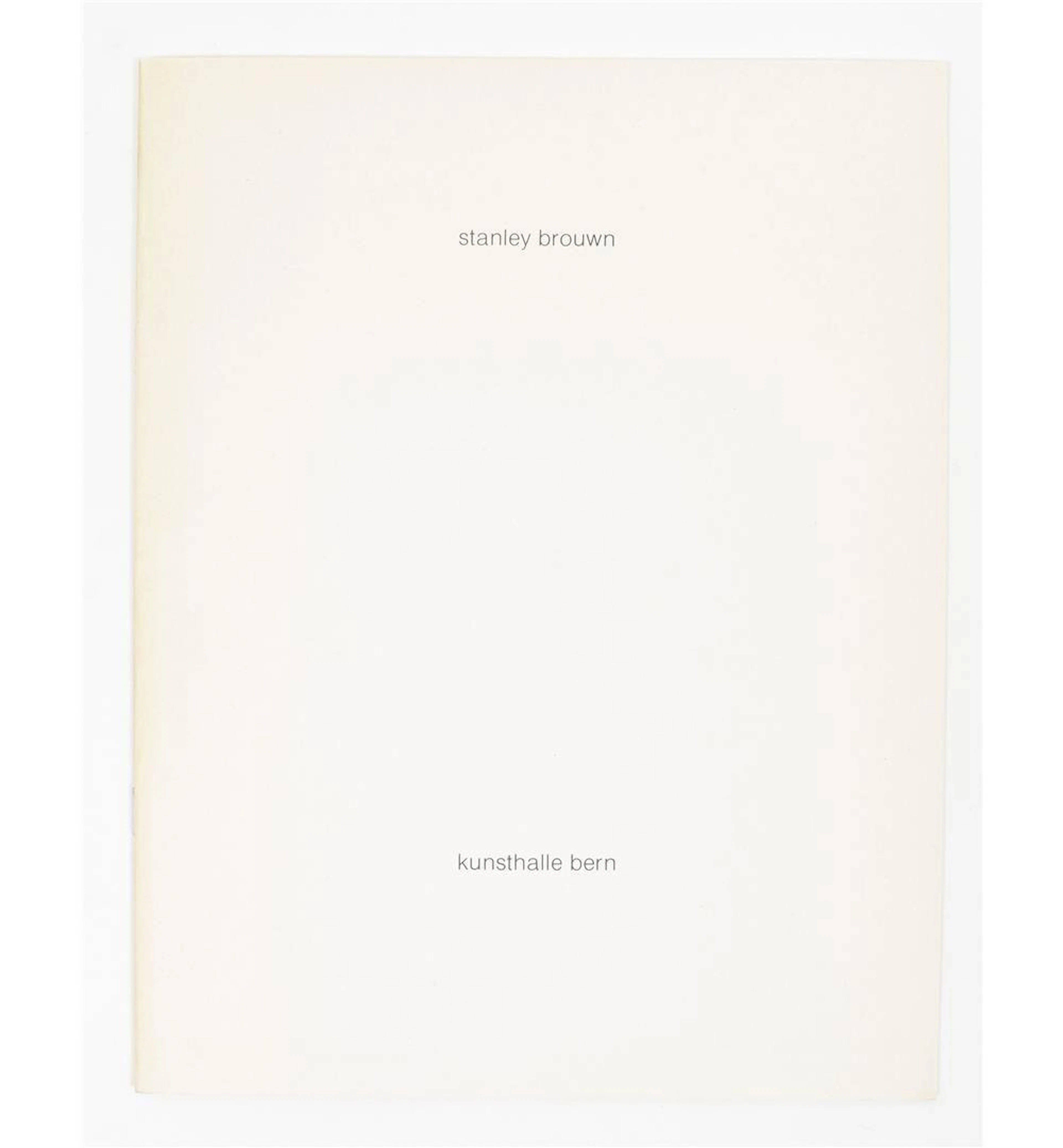 [1970S] STANLEY BROUWN, KUNSTHALLE BERN 1977