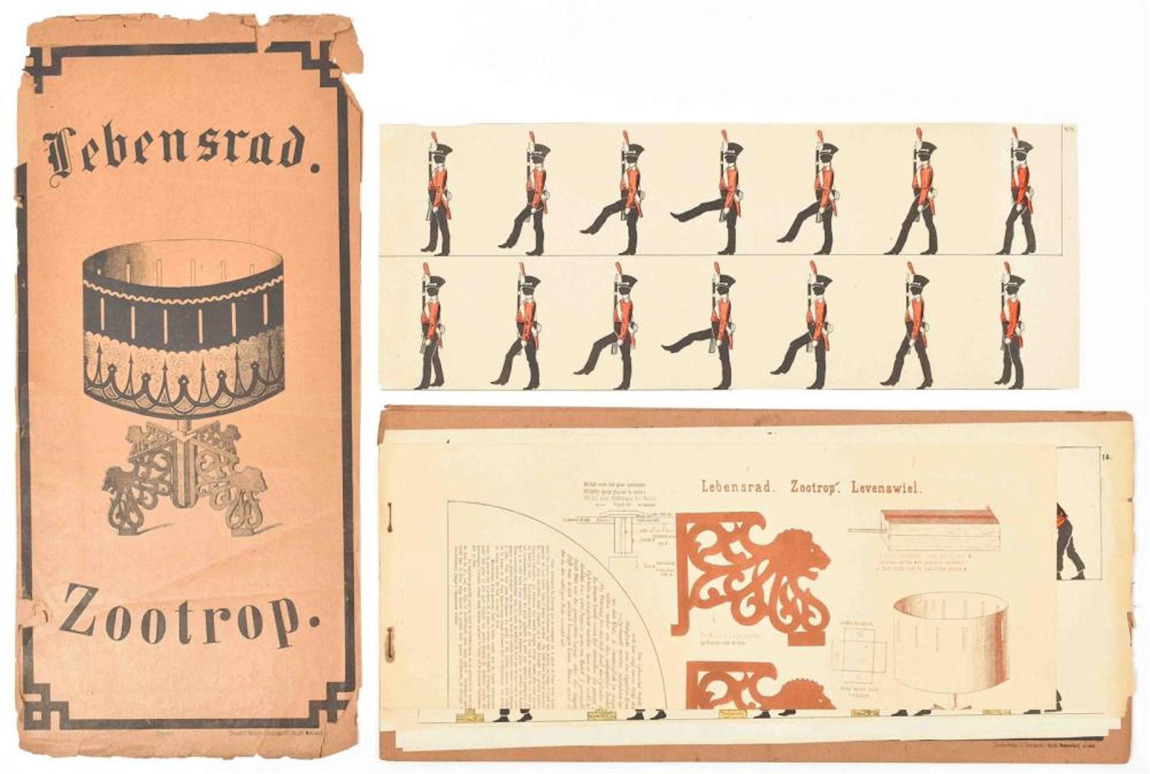 [PAPER TOYS ETC.] GERMAN PAPER ZOETROPE