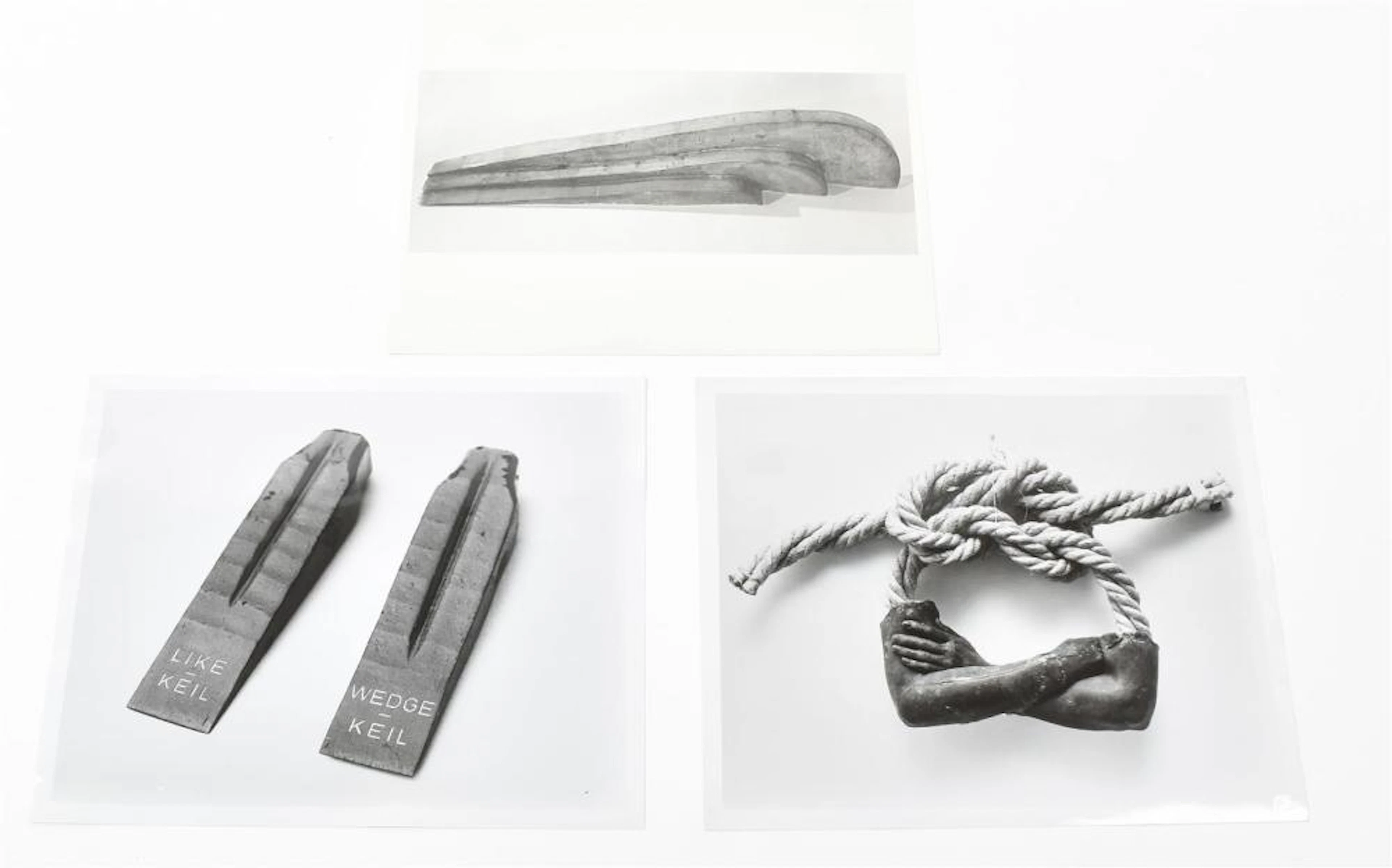 BRUCE NAUMAN, THREE B/W PHOTO REPRODUCTIONS OF WORKS FROM 1965 - 1968
