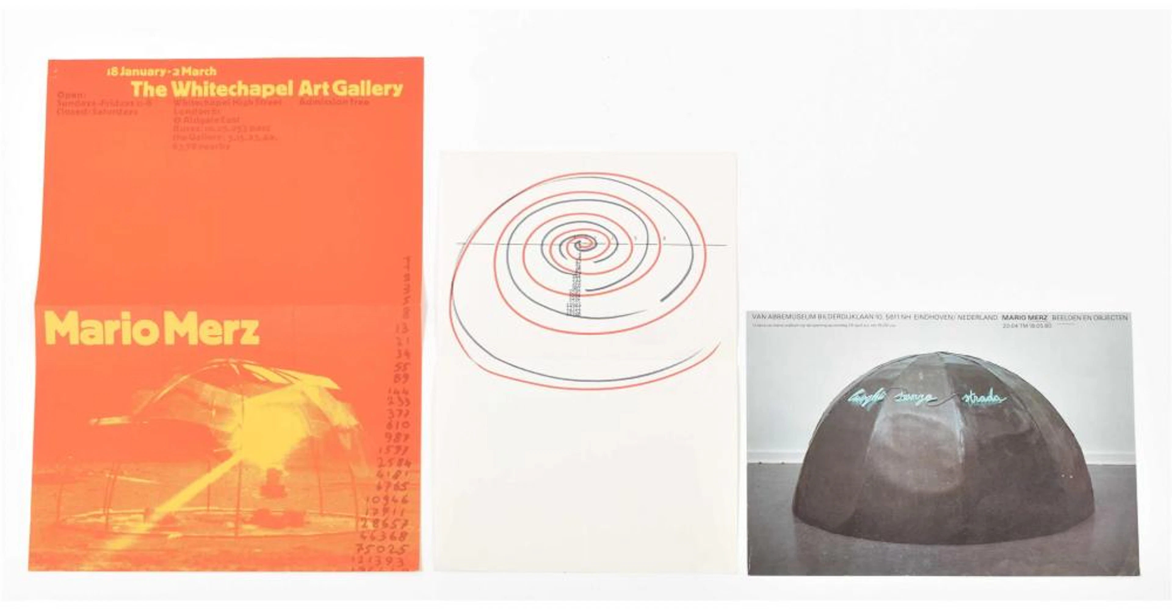 MARIO MERZ EXHIBITION ANNOUNCEMENTS 1976 -1980