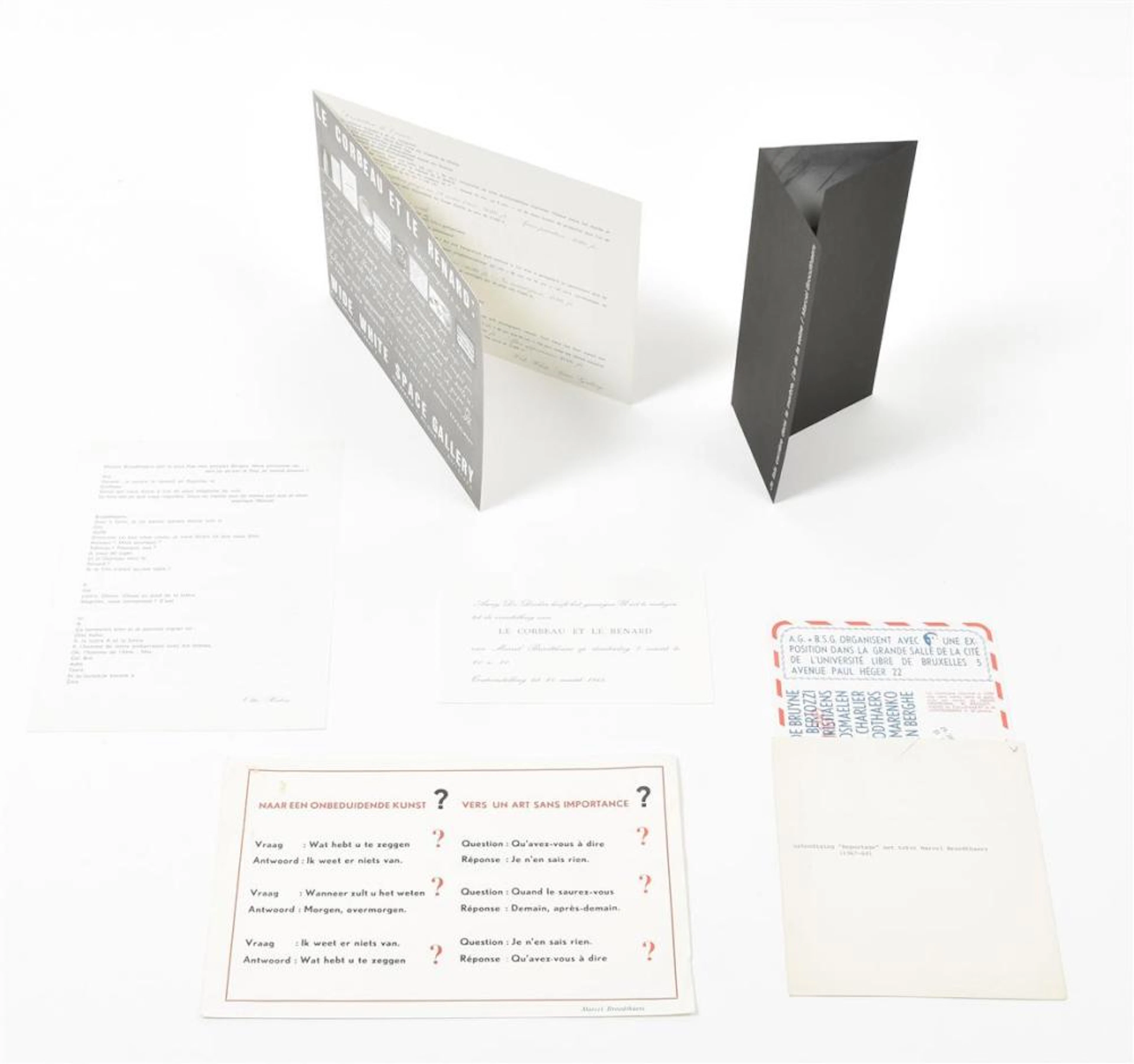 MARCEL BROODTHAERS, SET OF 5 INVITATIONS 1967 - 1969
