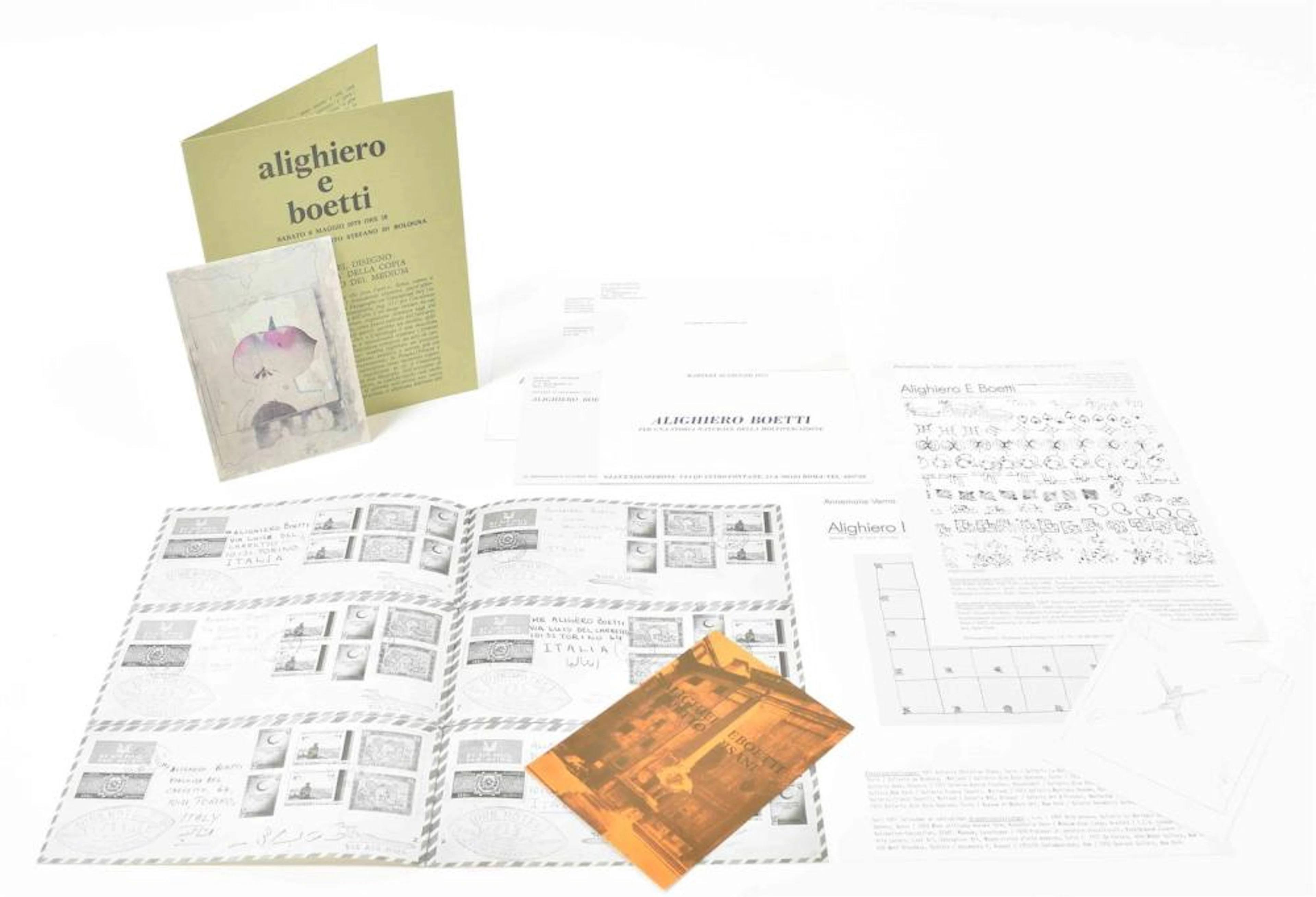 ALIGHIERO BOETTI ANNOUNCEMENTS FROM THE 1970S AND EARLY 1980S