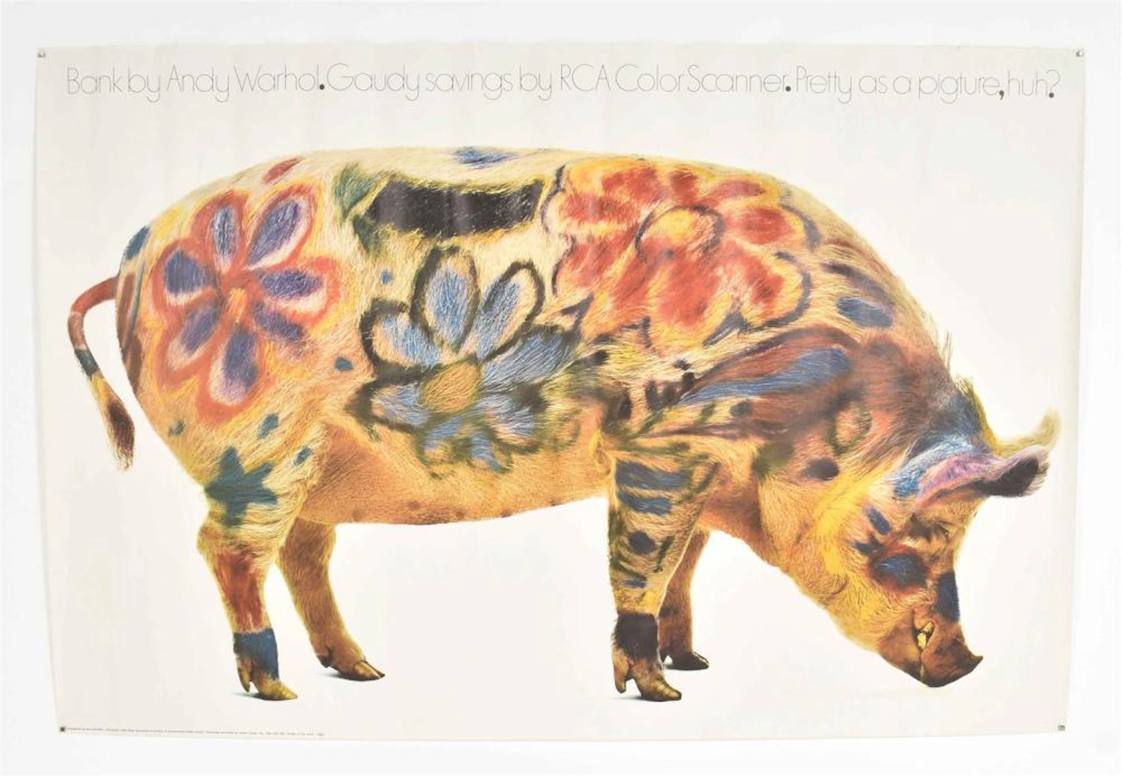 [1960S] ANDY WARHOL, BANK BY ANDY WARHOL, GAUDY SAVINGS BY RCA COLOR SCANNER.